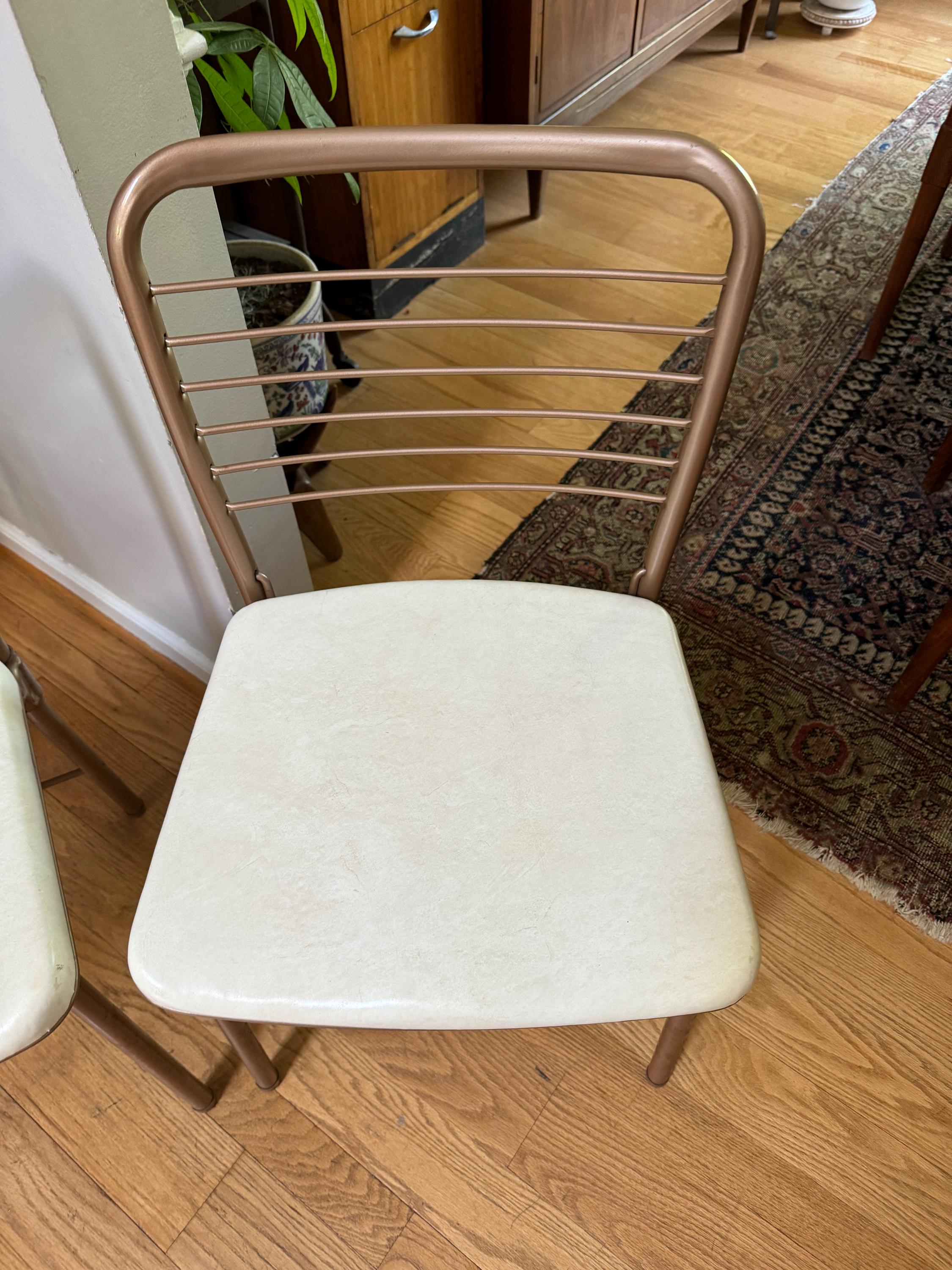 Vtg Pair of Cosco Model 60 Folding Chair | Cosco Padded Metal Folding Chairs | Industrial Folding Chairs | Mid Century Dining Chair