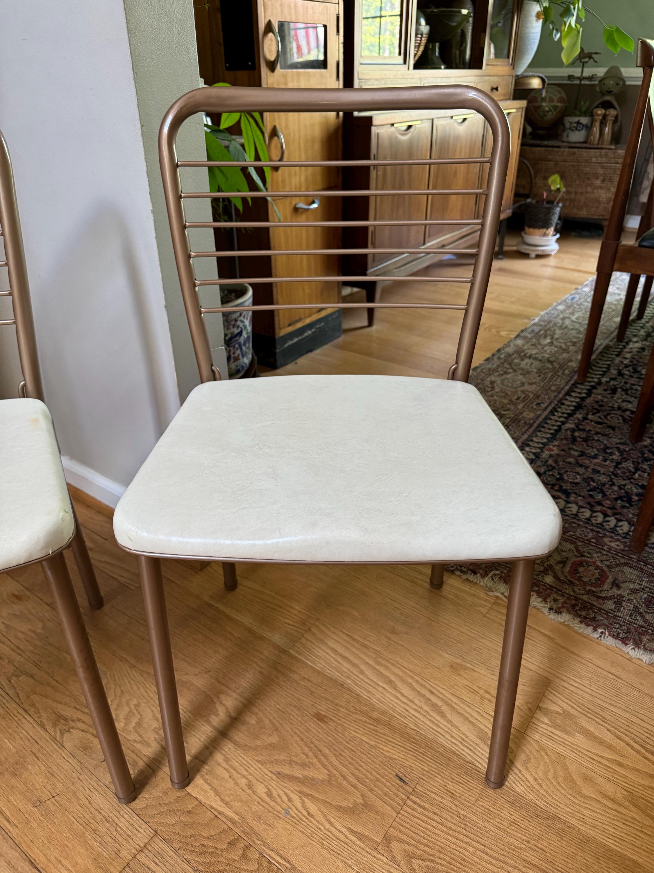 Vtg Pair of Cosco Model 60 Folding Chair | Cosco Padded Metal Folding Chairs | Industrial Folding Chairs | Mid Century Dining Chair