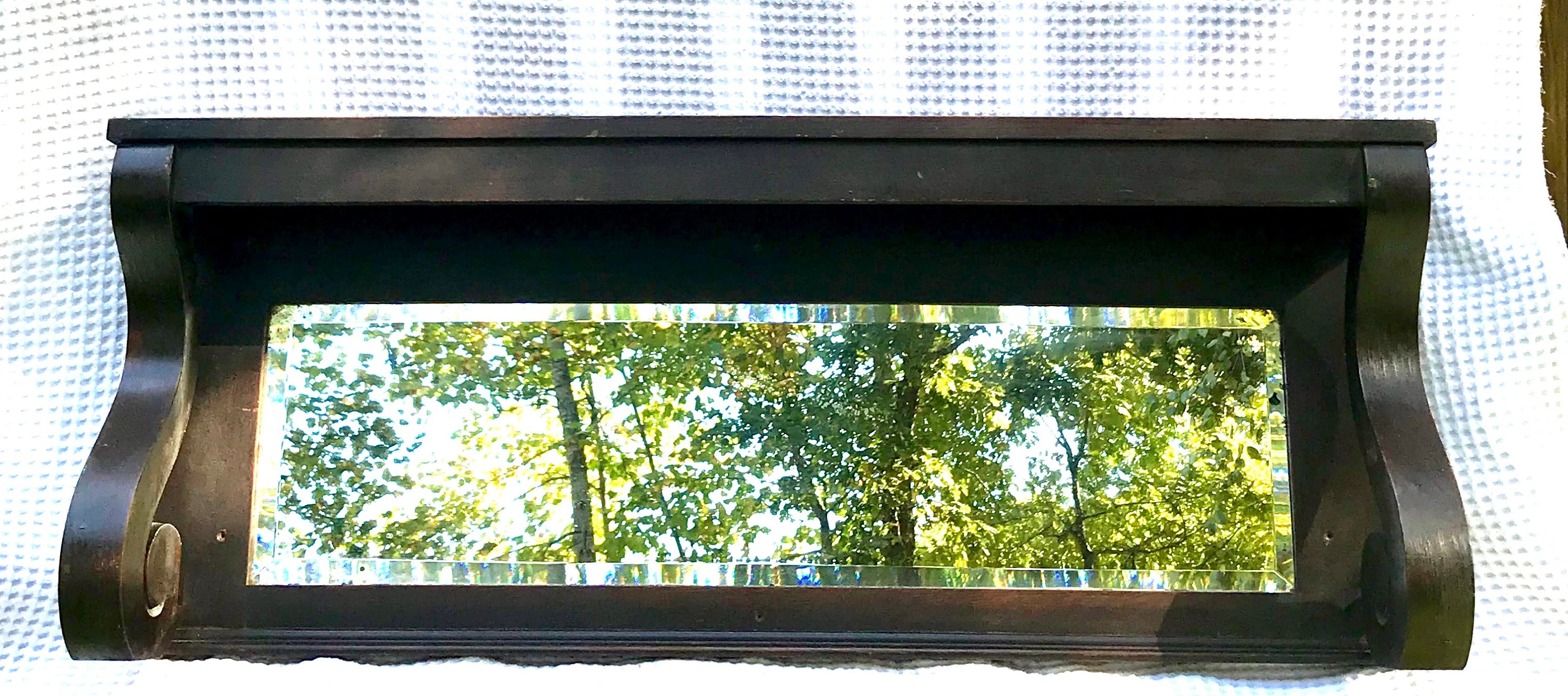 Antique Wooden Mantel with Mirror | Mantel with Corbels | Beveled Mirror | Antique Shelf with Mirror | Fireplace Mantel | Antique Headboard