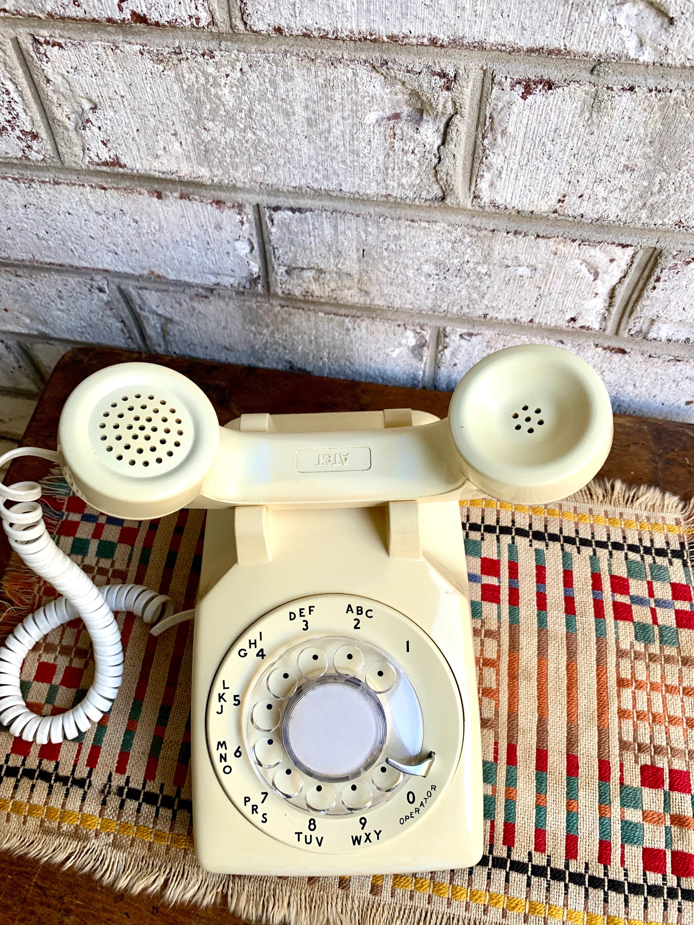 Vintage Cream Rotary Phone | Western Electric Bell System Rotary Phone | Cream Colored Rotary Phone | Art Deco Rotary Telephone| Movie Prop