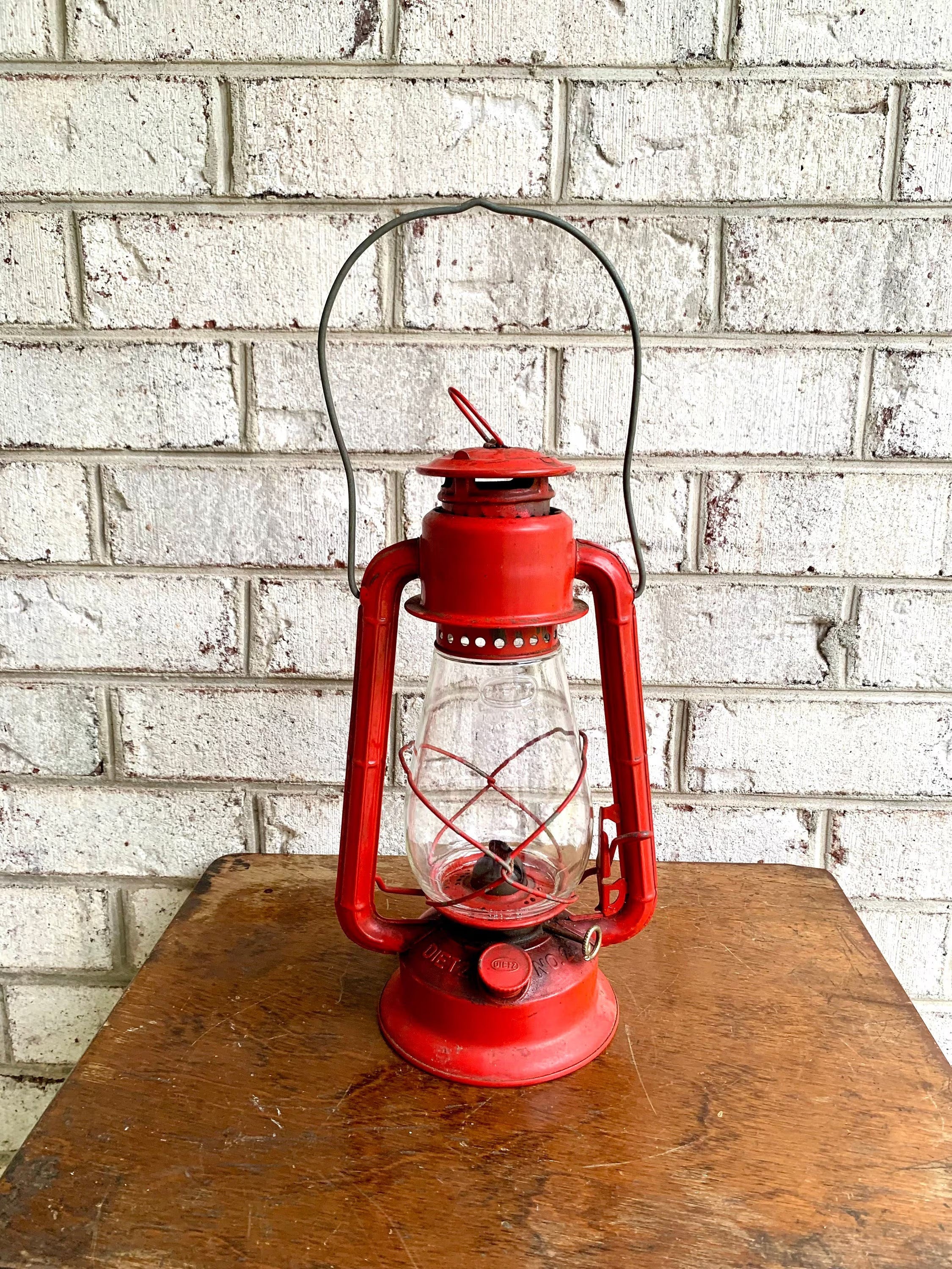 Vtg Red Dietz Junior Lantern | Vtg Dietz Junior Railroad Lantern | Rustic Kerosine Lantern | New York Red No. 20 Lantern