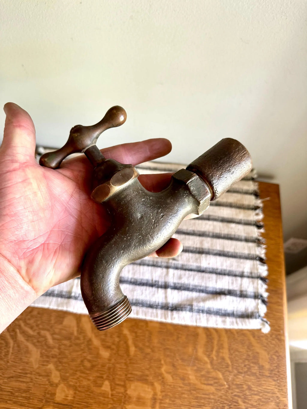 Vtg Large Bronze Water Spigot | Brass Water Faucet | 1 5/16" Bronze Water Spigot | Brass Barrel Spigot  | Large Antique Brass Spigot