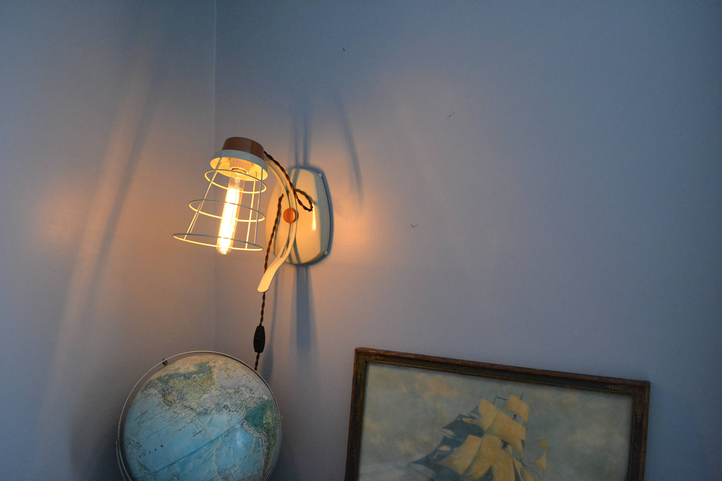 Repurpose Vintage Heat Lamp | Mid Century Industrial Wall Sconce | Rustic Desk Lamp | Retro Industrial Accent Lamp | Reclaimed Lighting