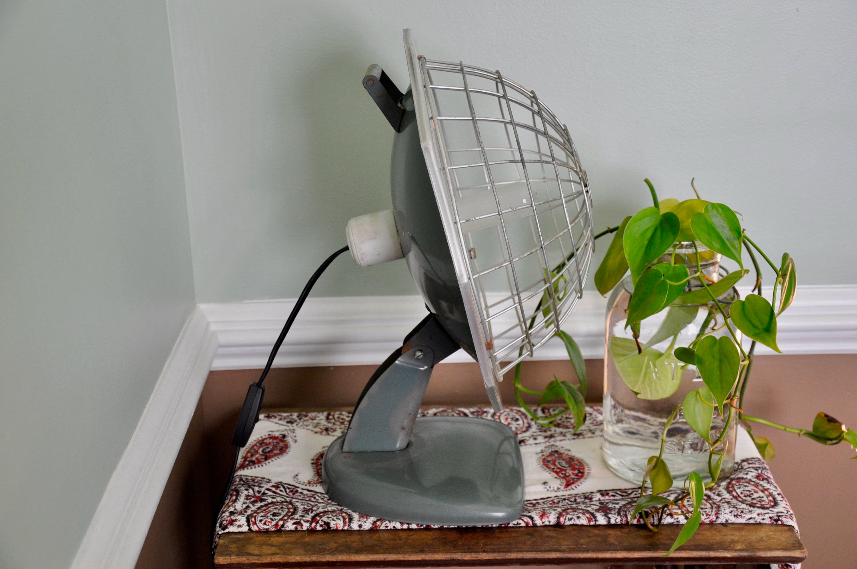 Repurpose Vintage Heater Lamp | Vintage Space Heater Upcycled To Light | Rustic Lamp | Industrial Accent Lamp | Reclaimed Lighting |