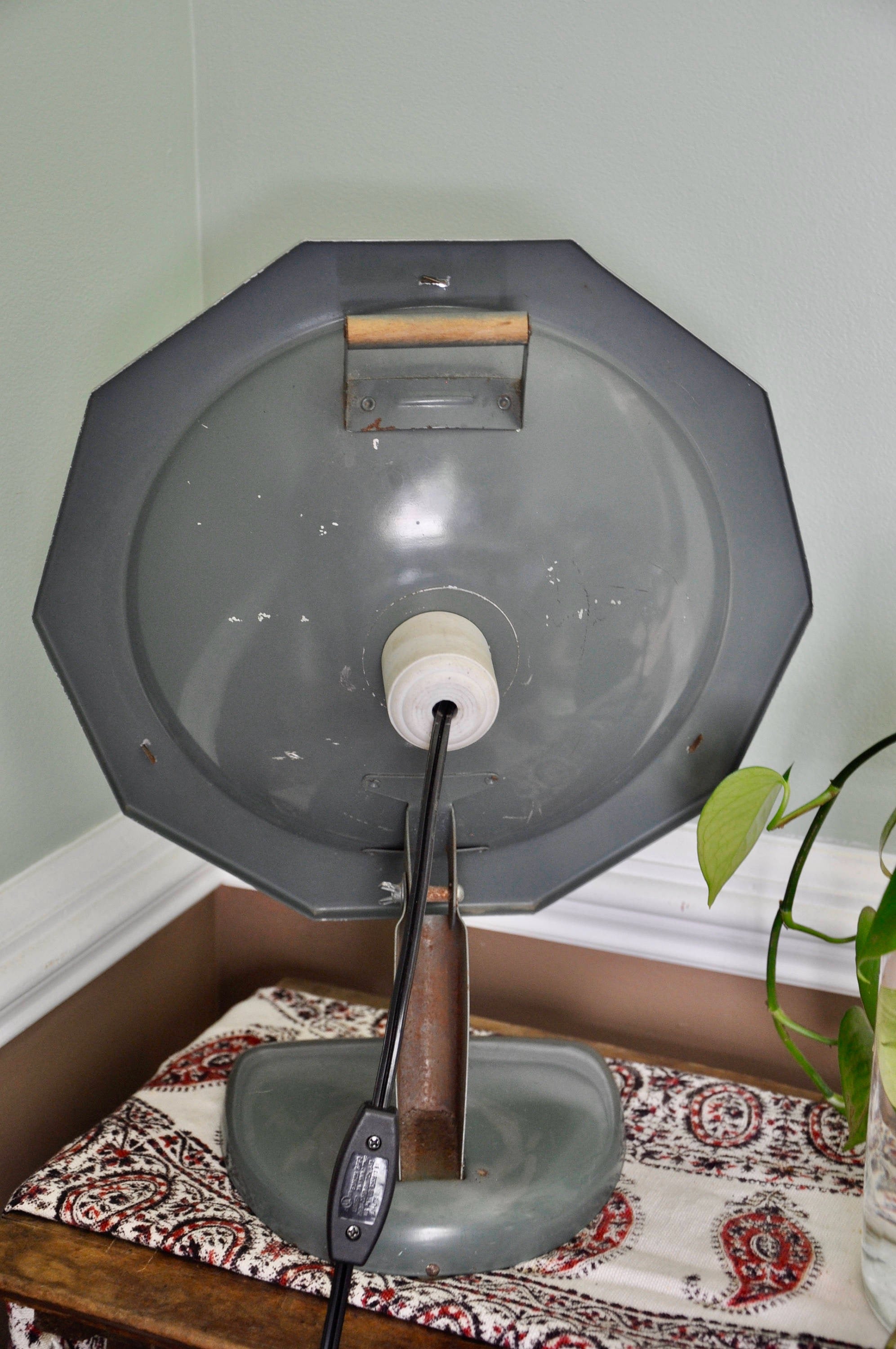 Repurpose Vintage Heater Lamp | Vintage Space Heater Upcycled To Light | Rustic Lamp | Industrial Accent Lamp | Reclaimed Lighting |