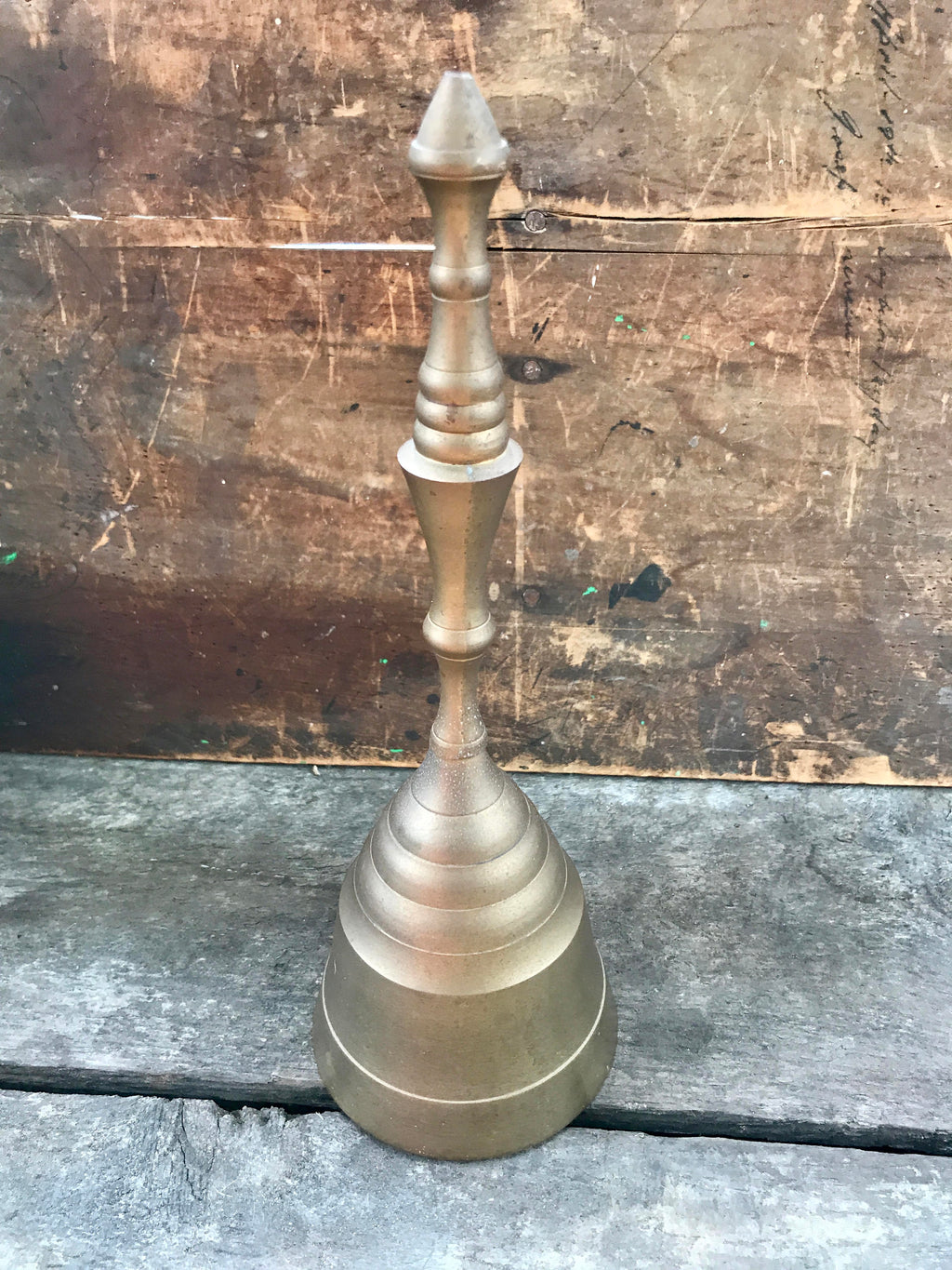 Vtg Brass Bell | Brass Teachers Bell | Rustic Brass Bell | Made in India Brass Dinner Bell | Brass Decor
