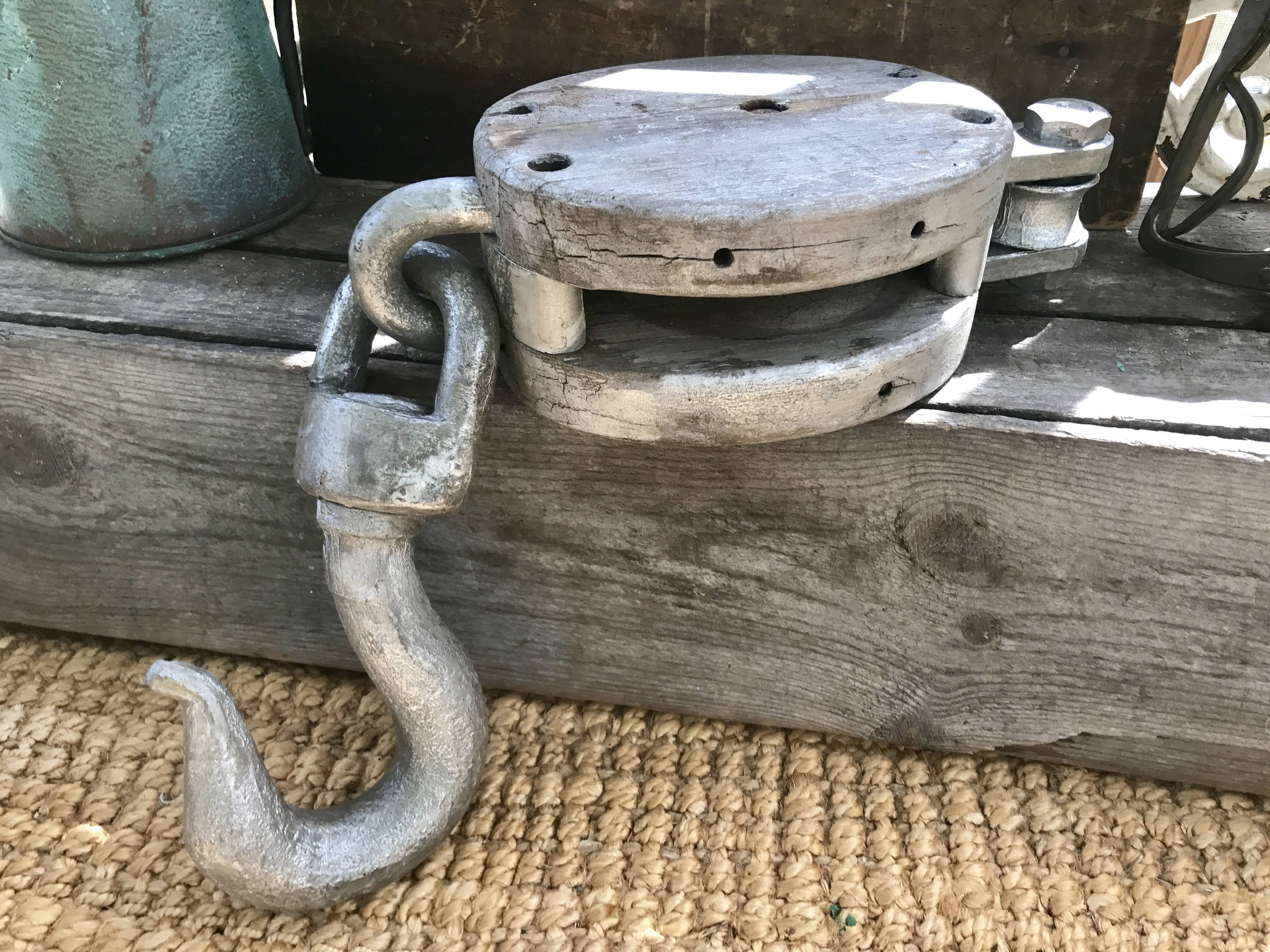Antique Wooden Pulley | Wood Block and Tackle | Industrial Pulley | Nautical Decor | Farmhouse | Beach house Decor | Rustic Decor | Cottage