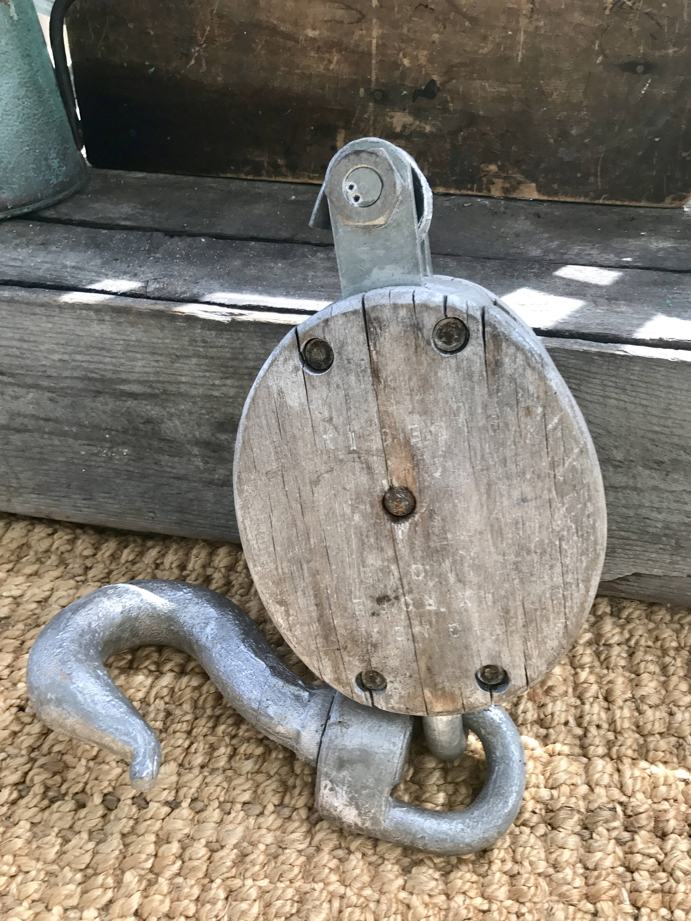 Antique Wooden Pulley | Wood Block and Tackle | Industrial Pulley | Nautical Decor | Farmhouse | Beach house Decor | Rustic Decor | Cottage