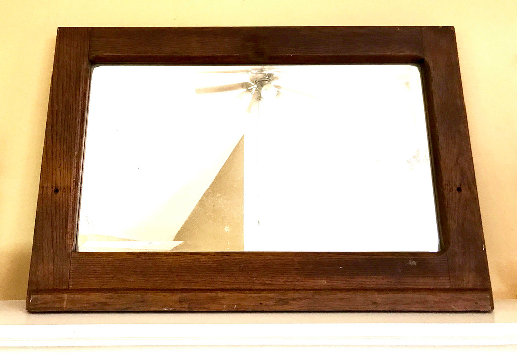 Antique Wood Framed Mirror | Patina Beveled Mirror | Distressed Wood Frame Mirror | Farmhouse decor | Hanging Framed Mirror | Mantel Mirror