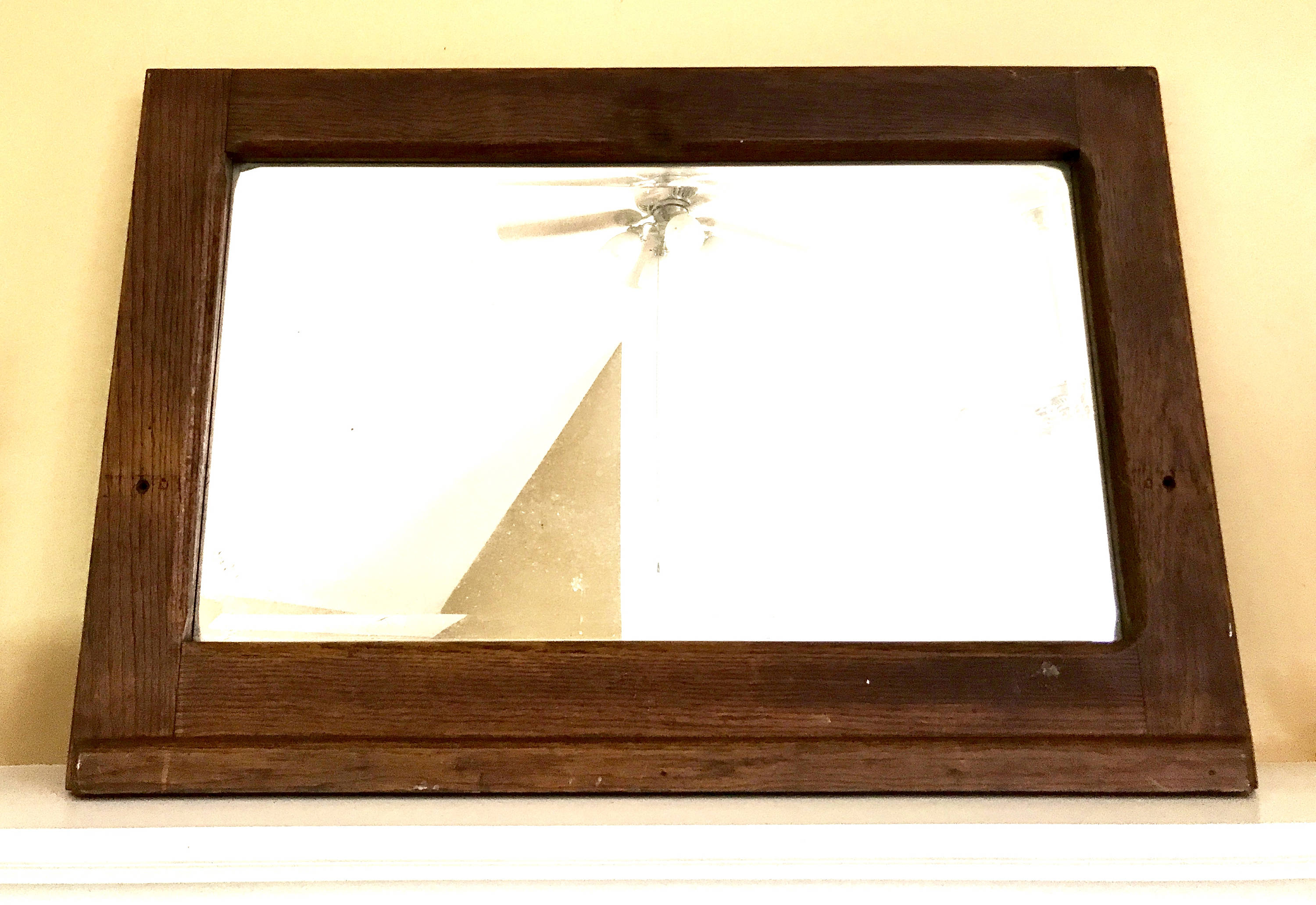 Antique Wood Framed Mirror | Patina Beveled Mirror | Distressed Wood Frame Mirror | Farmhouse decor | Hanging Framed Mirror | Mantel Mirror