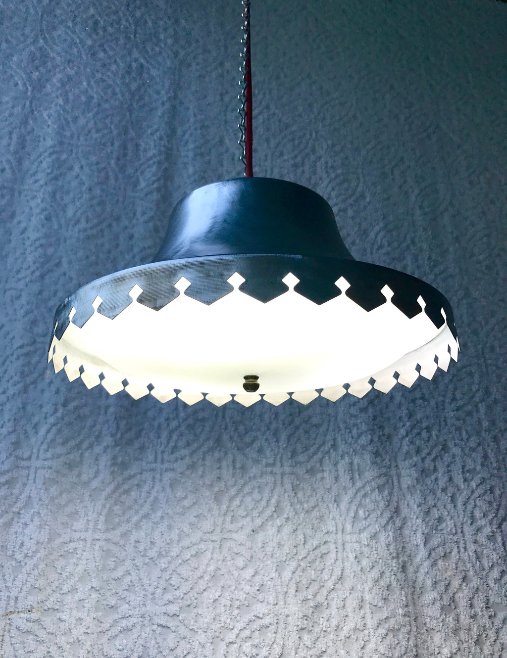 Mid Century Modern Pendant Lamp | Raw Metal Pendant Light | Metal Upcycled Swag Lamp | Industrial Chandelier | Steampunk Style Pendant Light