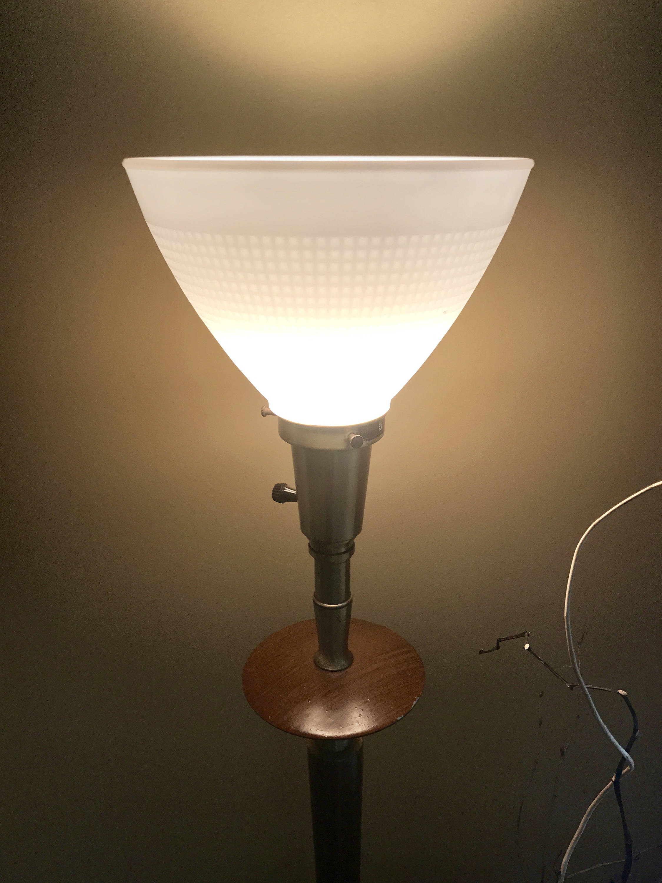 Mid Century Torchiere Lamp By Rembrandt | Rembrandt Modern Lamp | Brass Torchiere Lamp with Milk Glass Shade | Rembrandt Retro Table Lamp