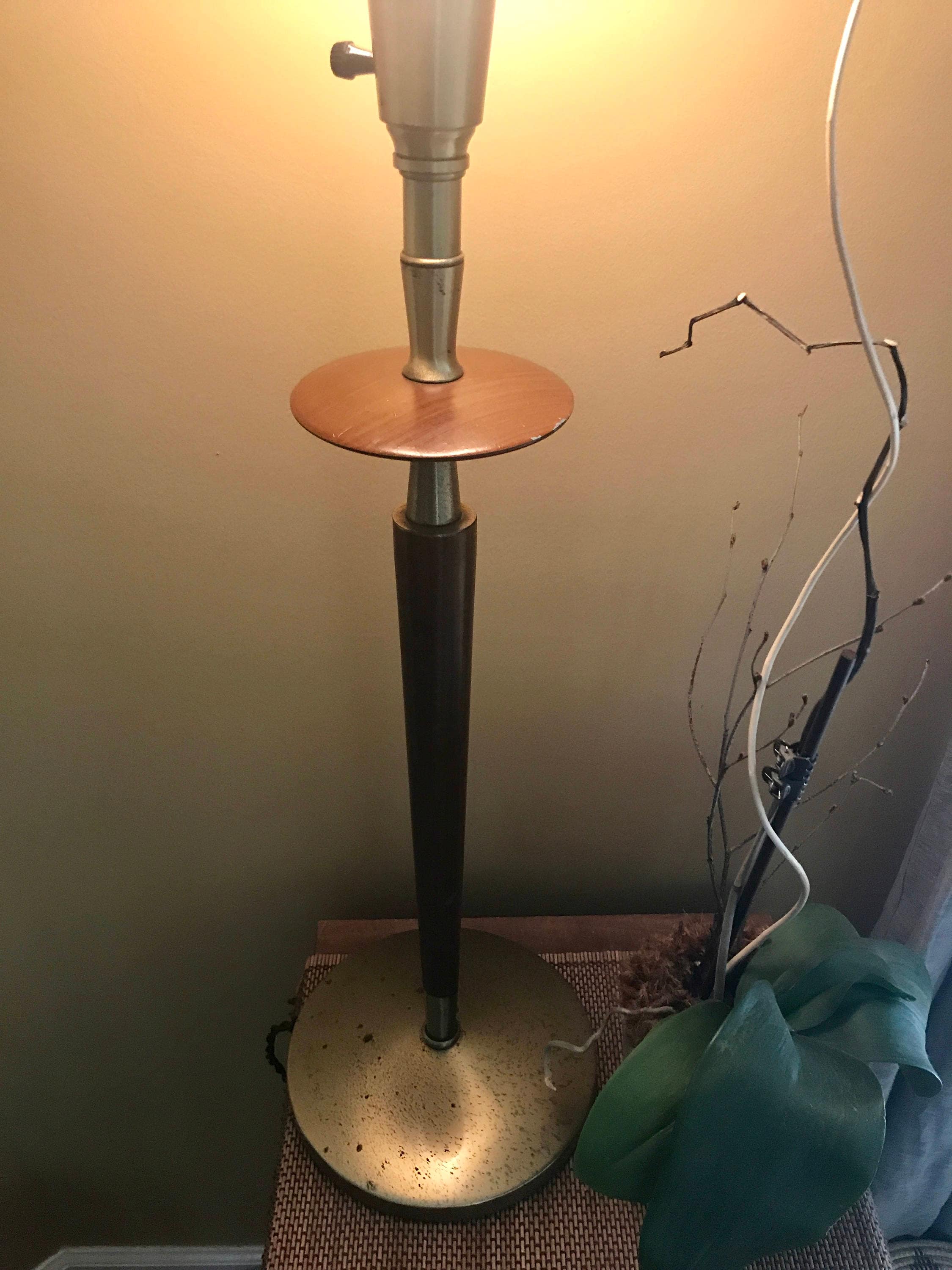 Mid Century Torchiere Lamp By Rembrandt | Rembrandt Modern Lamp | Brass Torchiere Lamp with Milk Glass Shade | Rembrandt Retro Table Lamp