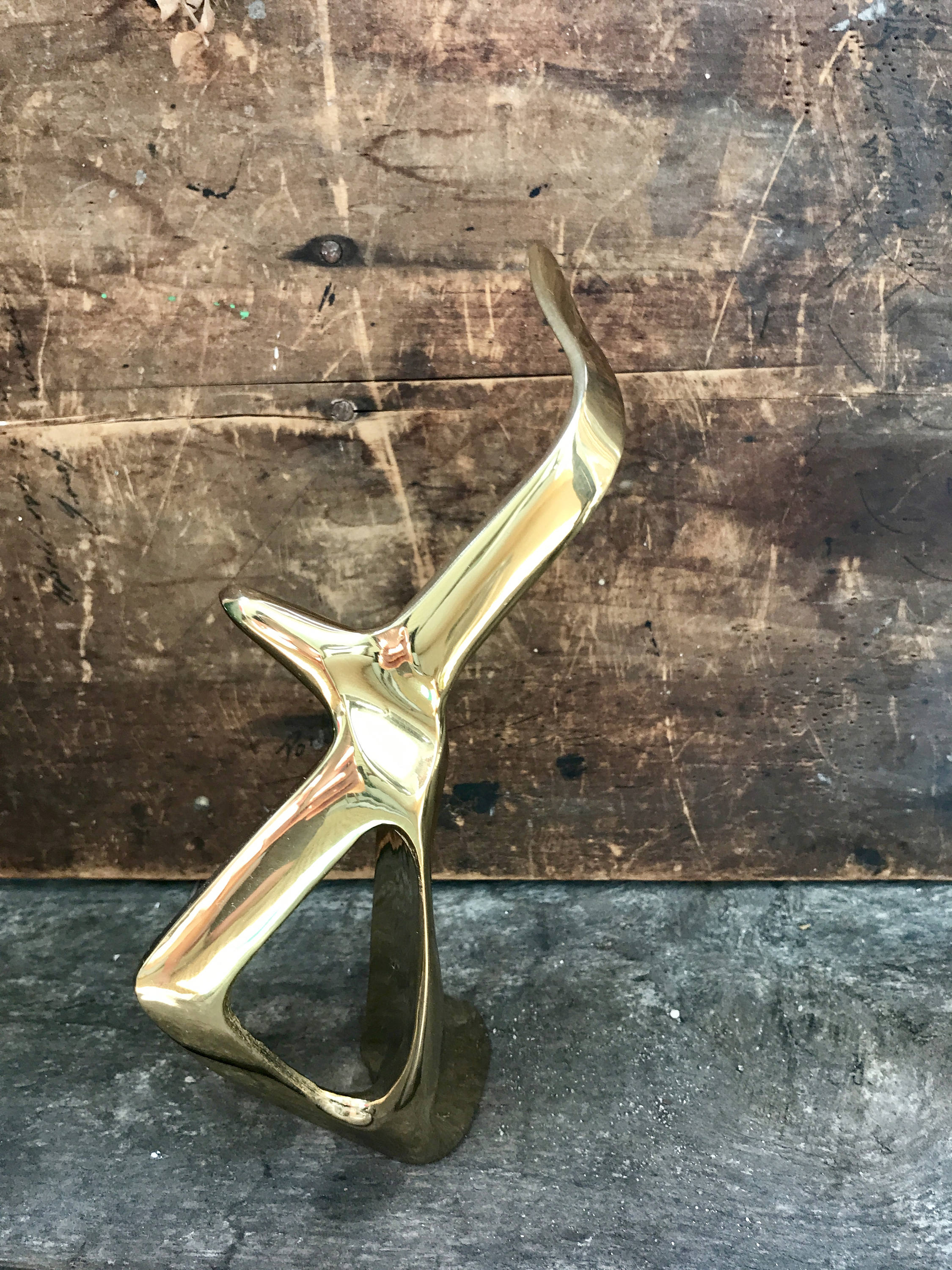 Vintage Brass Seagull Sculpture | Solid Brass Bird Art | Large Solid Brass Mid Century Decor | Modern Brass Abstract Art | Beach House decor