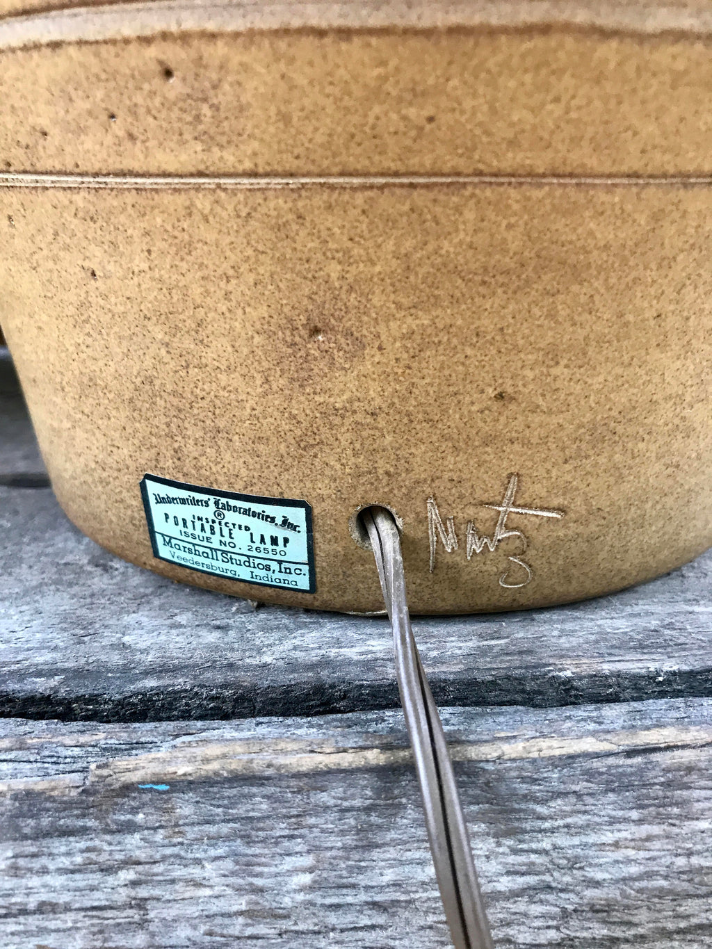 Mid Century Martz Marshall Studios Lamp | Martz Pottery Modern Lamp | Signed Martz Ceramic and Teak Table Lamp | MCM Lamp. 1960s Decor