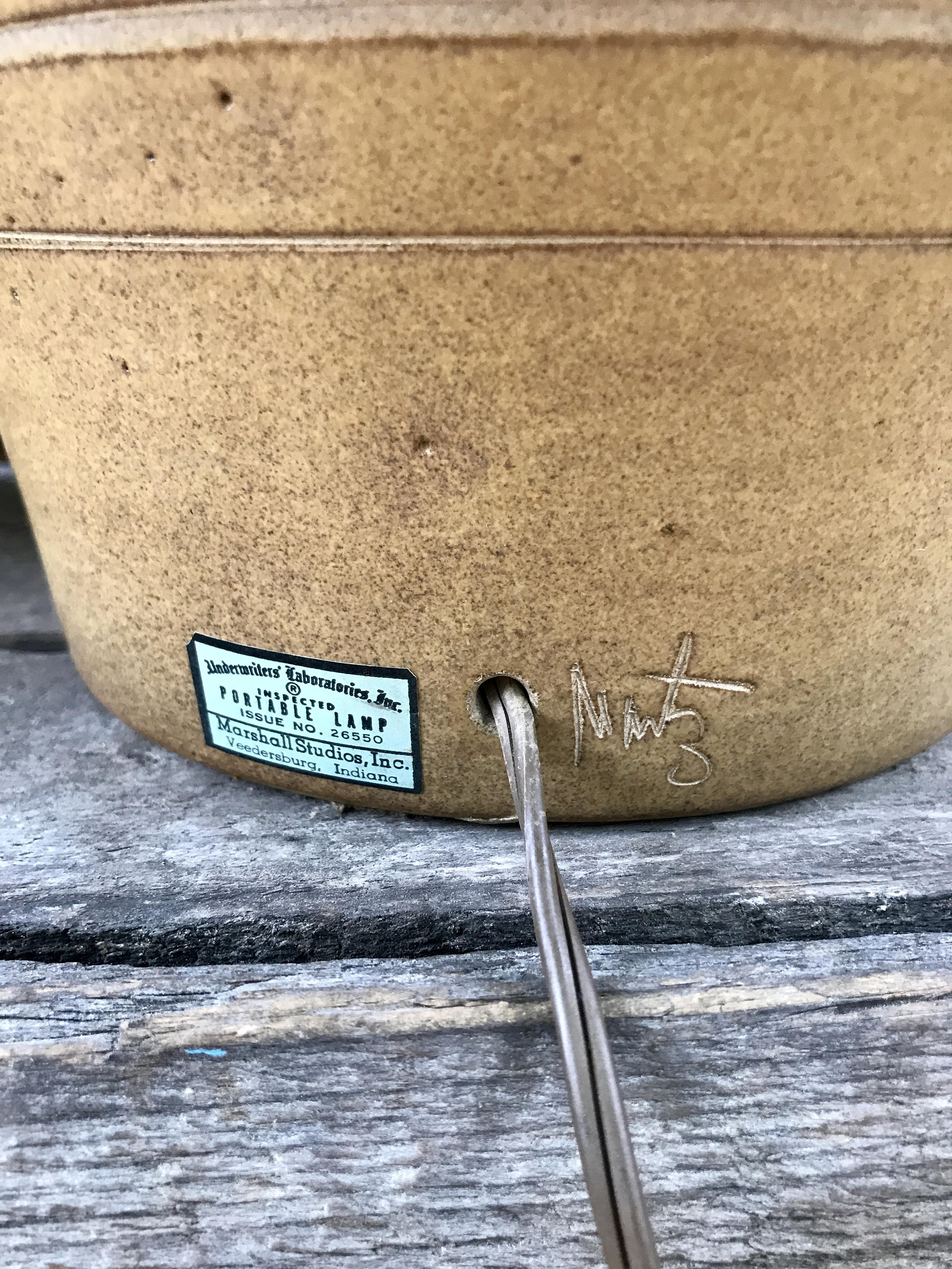 Mid Century Martz Marshall Studios Lamp | Martz Pottery Modern Lamp | Signed Martz Ceramic and Teak Table Lamp | MCM Lamp. 1960s Decor