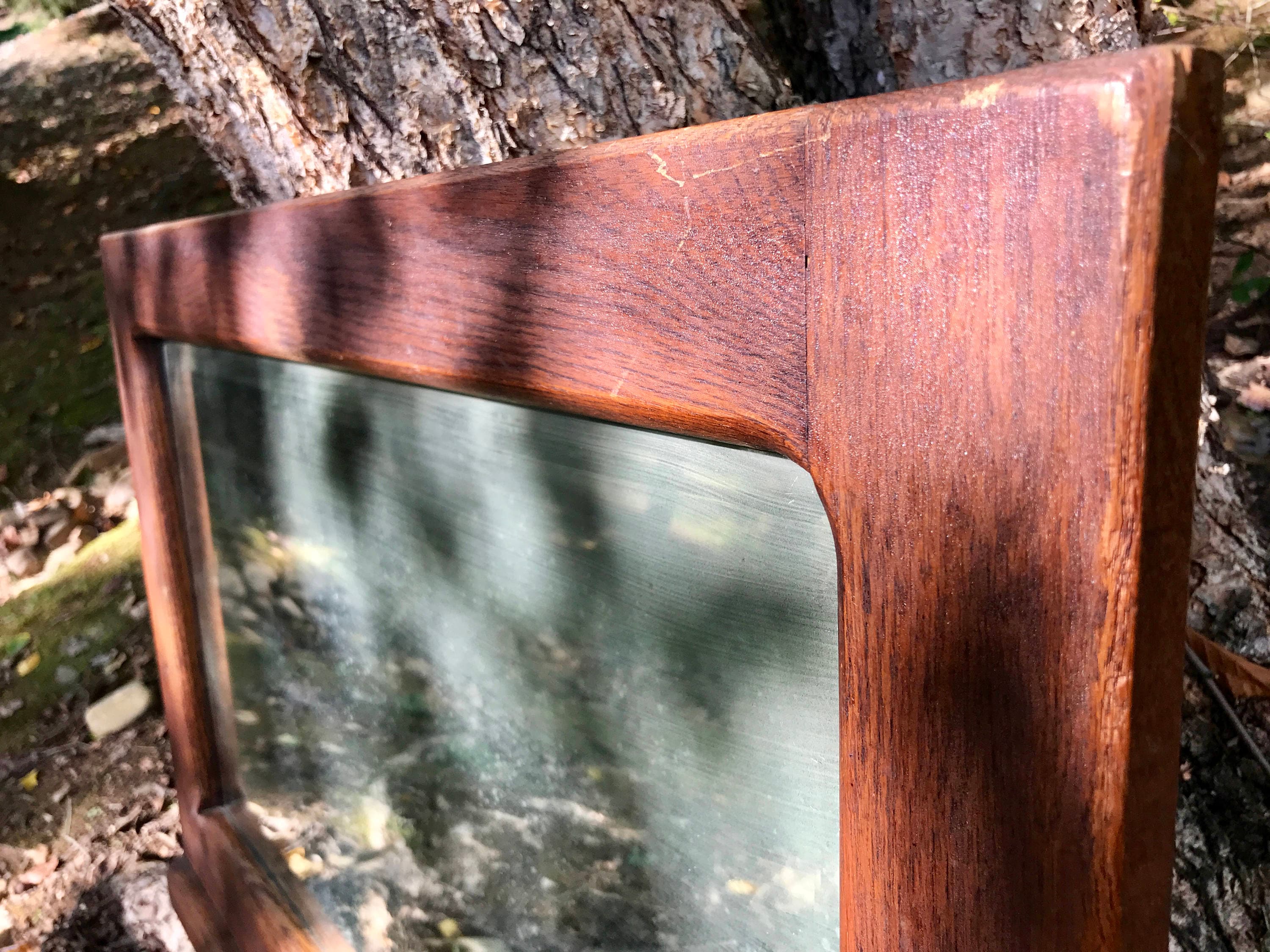 Antique Wood Framed Mirror | Patina Beveled Mirror | Distressed Wood Frame Mirror | Farmhouse decor | Hanging Framed Mirror | Mantel Mirror