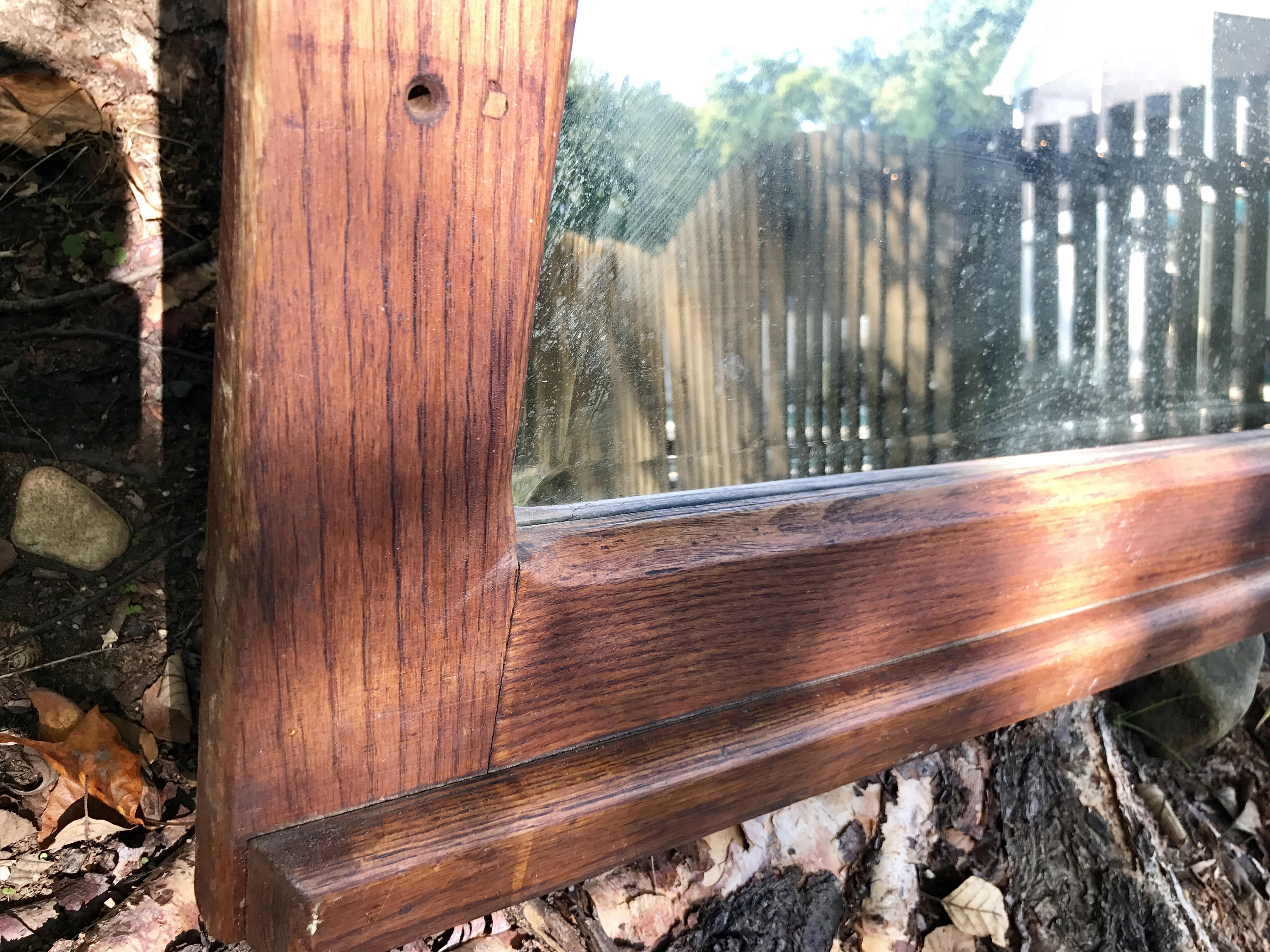 Antique Wood Framed Mirror | Patina Beveled Mirror | Distressed Wood Frame Mirror | Farmhouse decor | Hanging Framed Mirror | Mantel Mirror