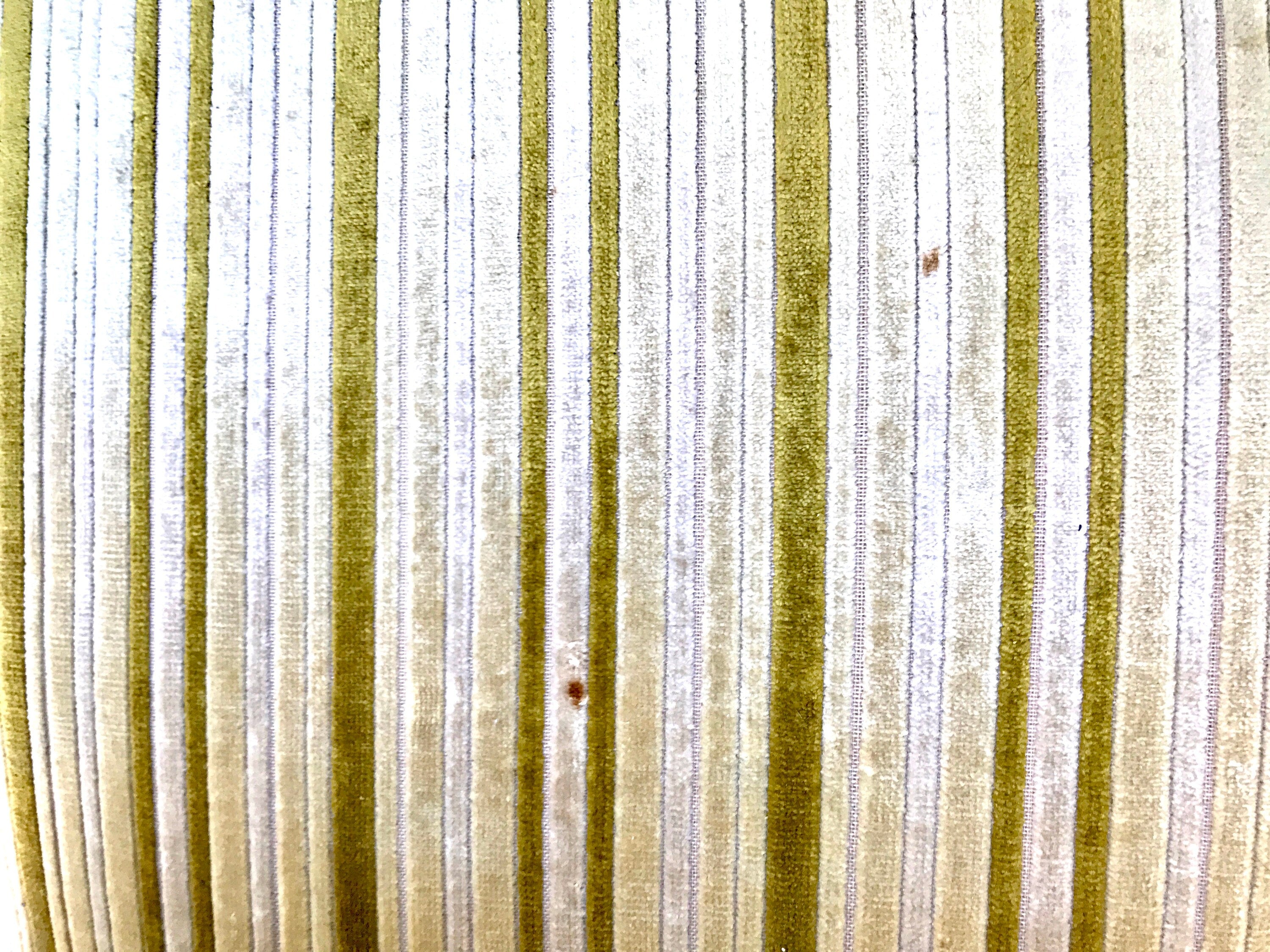 Yellow Striped  Louis XV Arm Chair | Antique French Style Arm Chair | Victorian Style Open Arm Chair | Fauteuil Style Chair | Upholstery Accent Chair