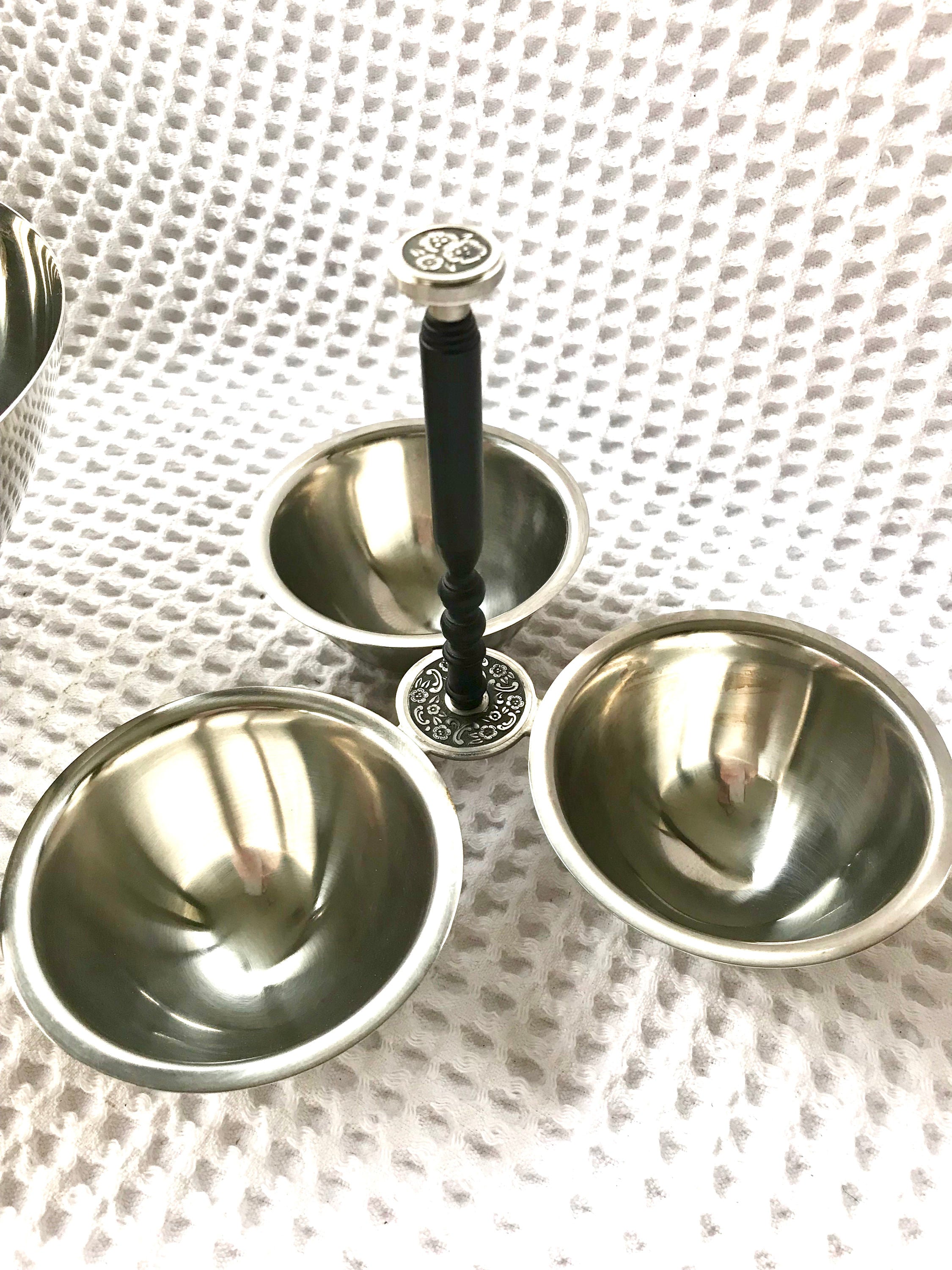 Vtg Oneida Stainless Steel Bowl and Serving Tray | Stainless Relish Dish and Salad Bowl | Metal Ice Bucket and Condiment Tray | MCM Bowl