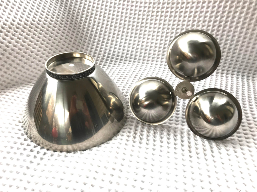 Vtg Oneida Stainless Steel Bowl and Serving Tray | Stainless Relish Dish and Salad Bowl | Metal Ice Bucket and Condiment Tray | MCM Bowl