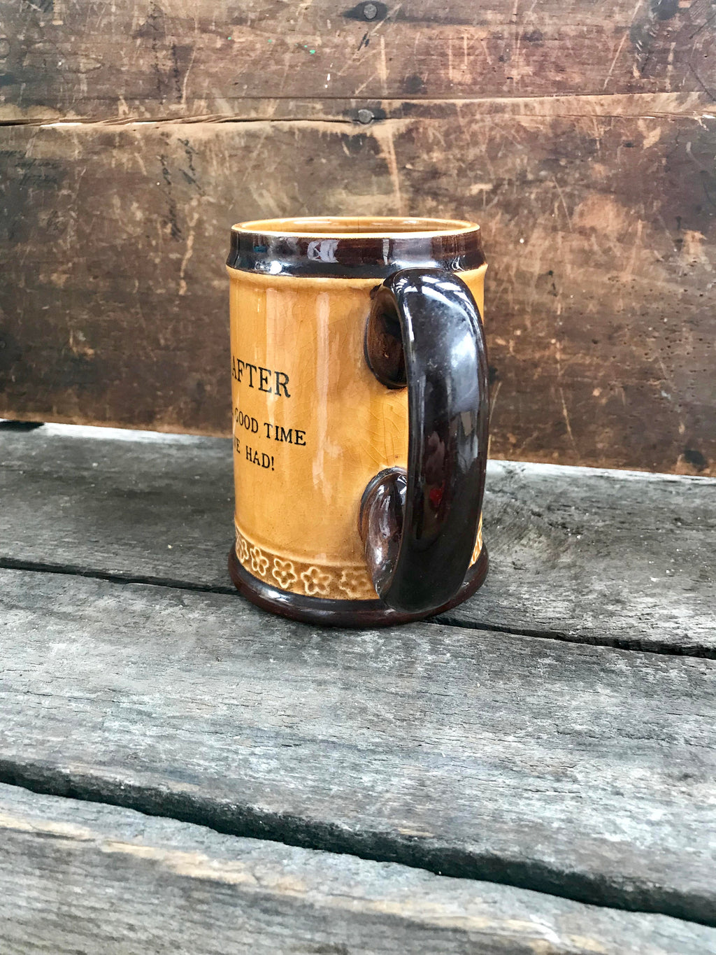 Vintage Novelty Oversized Coffee Mug | The Day After Stein | Pottery Mug | Large Stoneware Coffee Cup | Oversized Mug | Coffee Lover Gift
