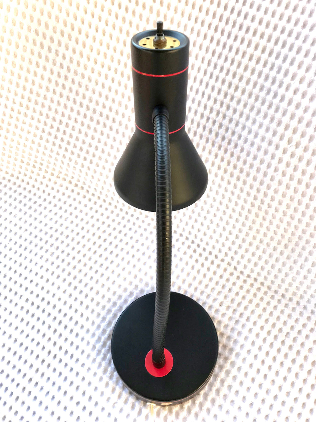Vintage Black And Red Gooseneck Lamp | Bullet Desk Lamp | Metal Goose Neck Lamp | Retro Style Desk Lamp | Atomic Task Lamp | Flexible Light