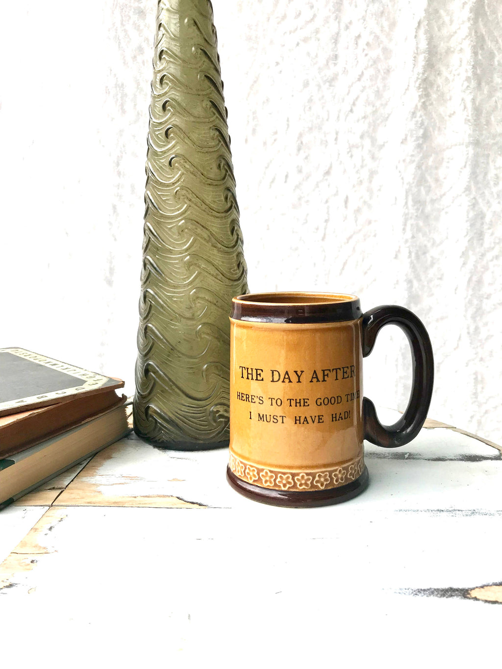Vintage Novelty Oversized Coffee Mug | The Day After Stein | Pottery Mug | Large Stoneware Coffee Cup | Oversized Mug | Coffee Lover Gift