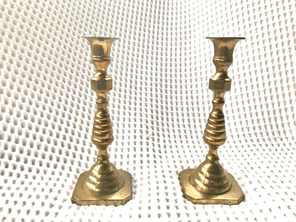 Set of 2 Solid Brass Candlestick | 2 Brass Candles Sticks | Hollywood Regency Brass Candle Holders | Brass Candlesticks | Candle Holders