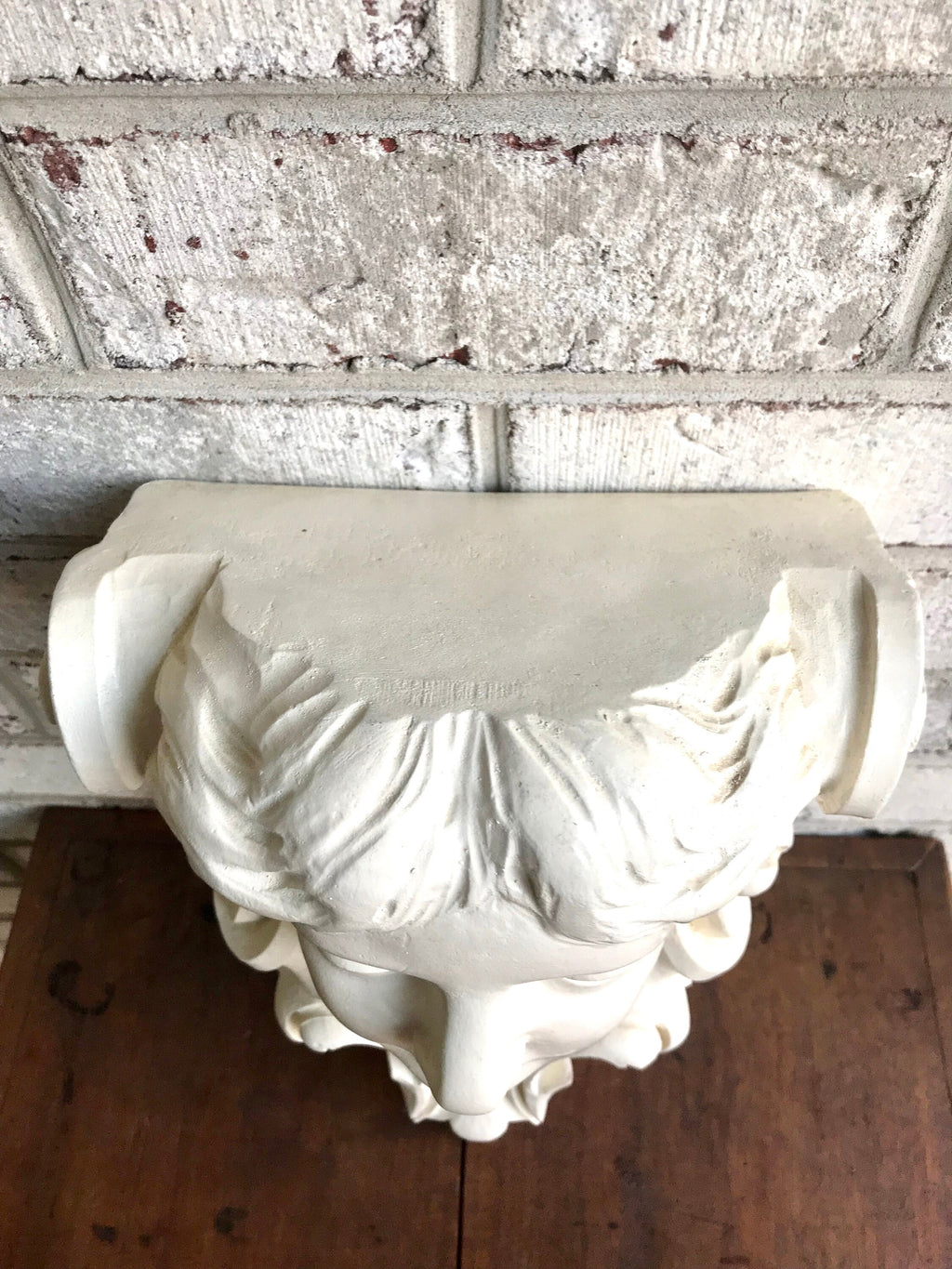 Rare Vtg Studio 45 Bust Corbel | Angel Shelf | Roman Style Shelf | Howard J. Calderone Wall Shelf