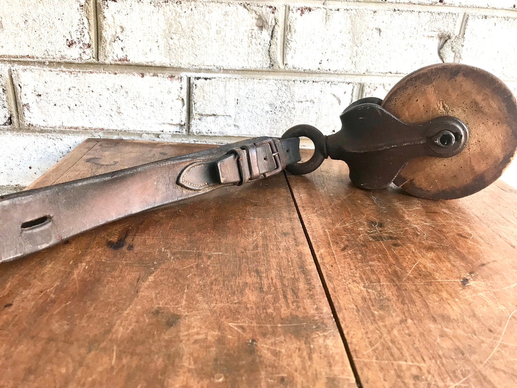 Antique Wooden Pulley | Wood Block and Tackle | Barn Pulley | Industrial Pulley | Nautical Decor | Farmhouse | Beach House Decor | Rustic Decor