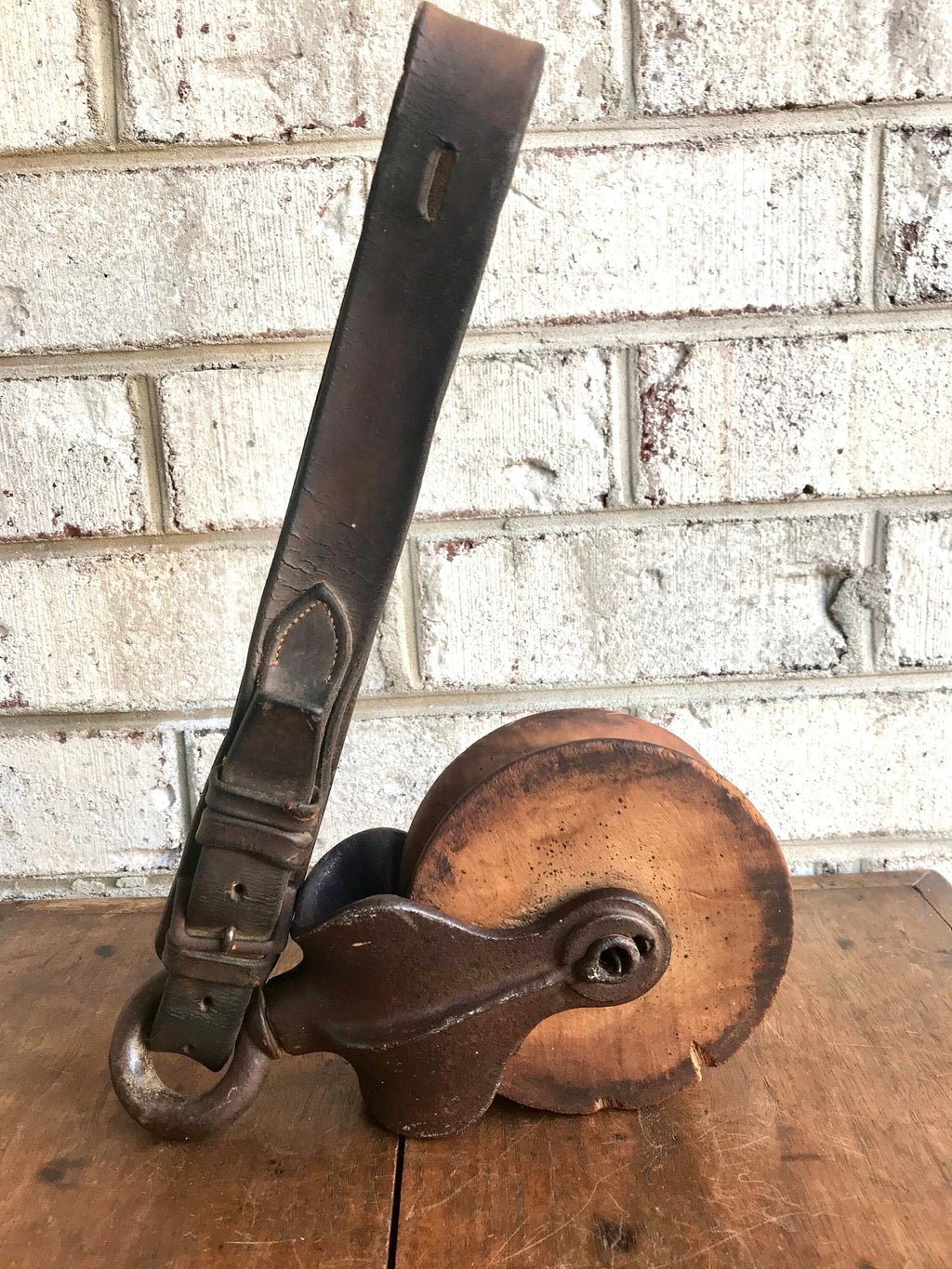 Antique Wooden Pulley | Wood Block and Tackle | Barn Pulley | Industrial Pulley | Nautical Decor | Farmhouse | Beach House Decor | Rustic Decor