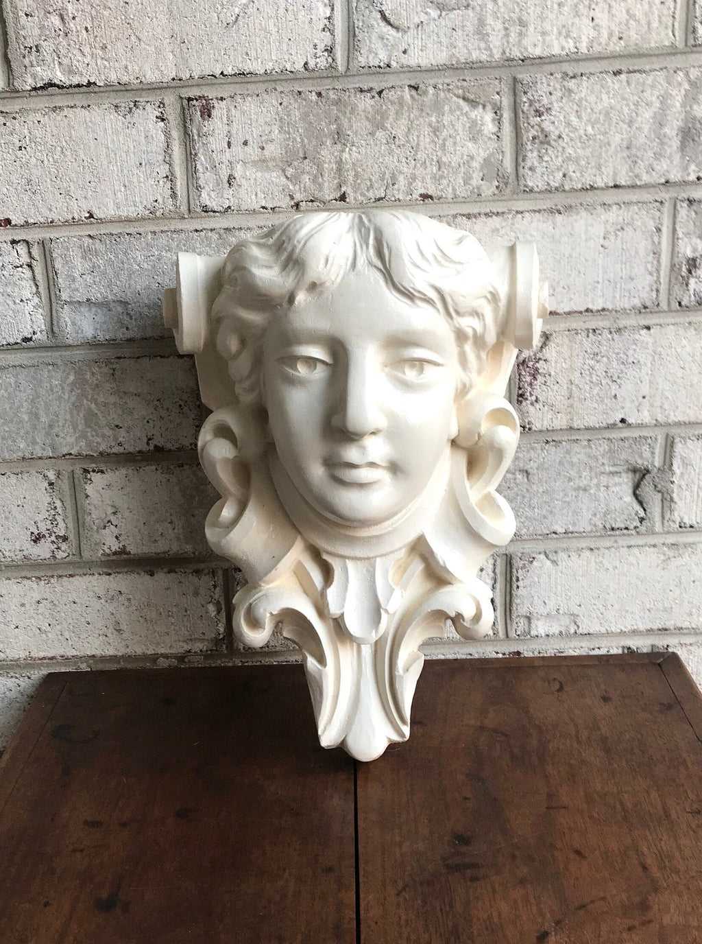 Rare Vtg Studio 45 Bust Corbel | Angel Shelf | Roman Style Shelf | Howard J. Calderone Wall Shelf