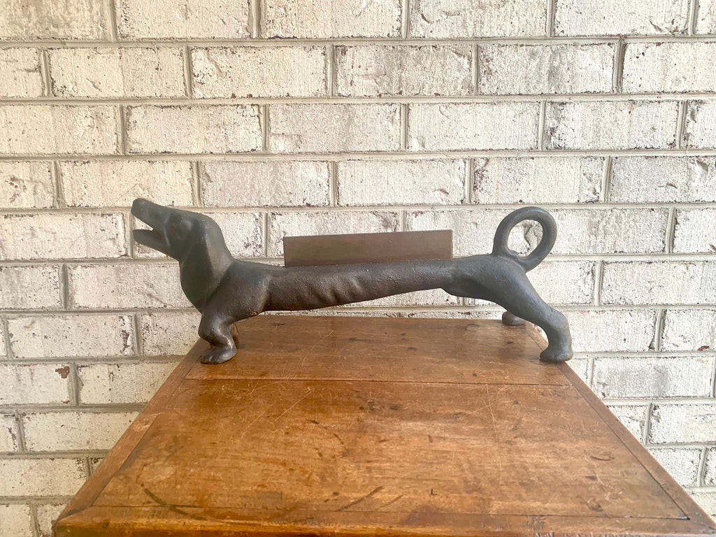 Antique Cast Iron Dachshund Boot Scraper | Weiner Dog Boot Scraper | Rustic Decor | Dog Decor | Shoe Scraper