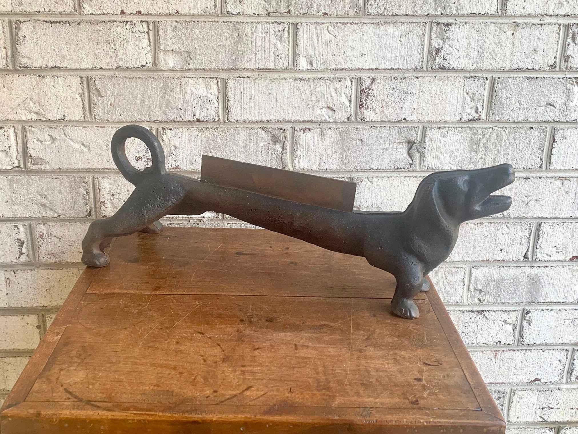 Antique Cast Iron Dachshund Boot Scraper | Weiner Dog Boot Scraper | Rustic Decor | Dog Decor | Shoe Scraper