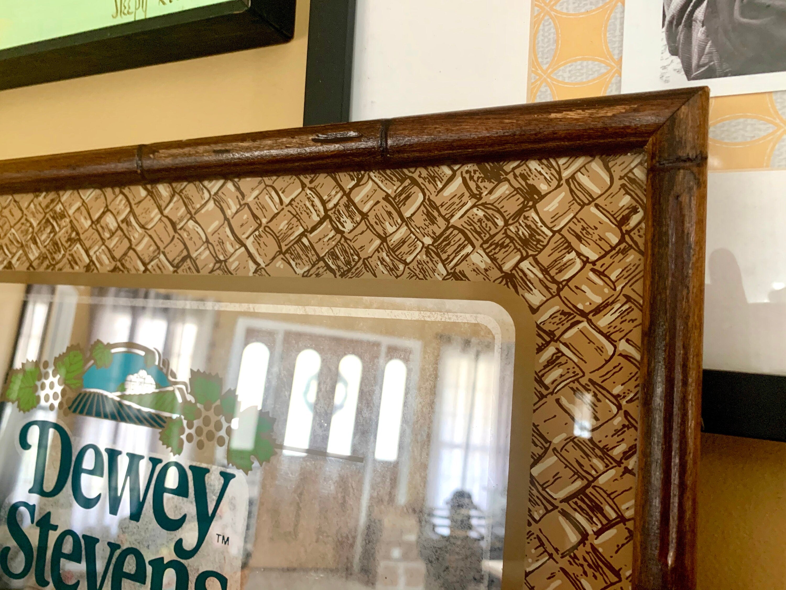 Dewey Stevens Mirror | Vintage Bar Mirror | Dewey Stevens Premium Light Wine Coolers Advertisement | Bar Collectibles | Man Cave
