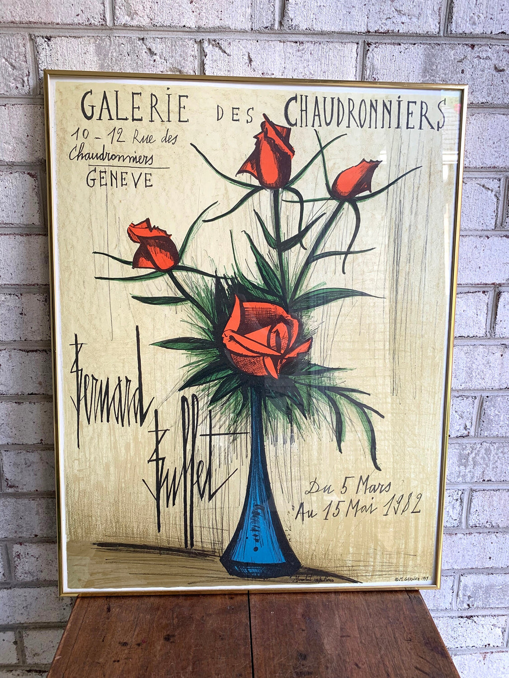 Bernard Buffet Lithograph Poster | Mid Century Modern Lithograph | M. Garnier Poster | Galerie Des Chaudronniers Poster | Gallery Poster