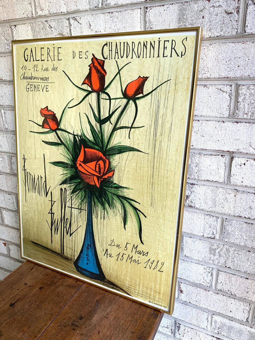 Bernard Buffet Lithograph Poster | Mid Century Modern Lithograph | M. Garnier Poster | Galerie Des Chaudronniers Poster | Gallery Poster