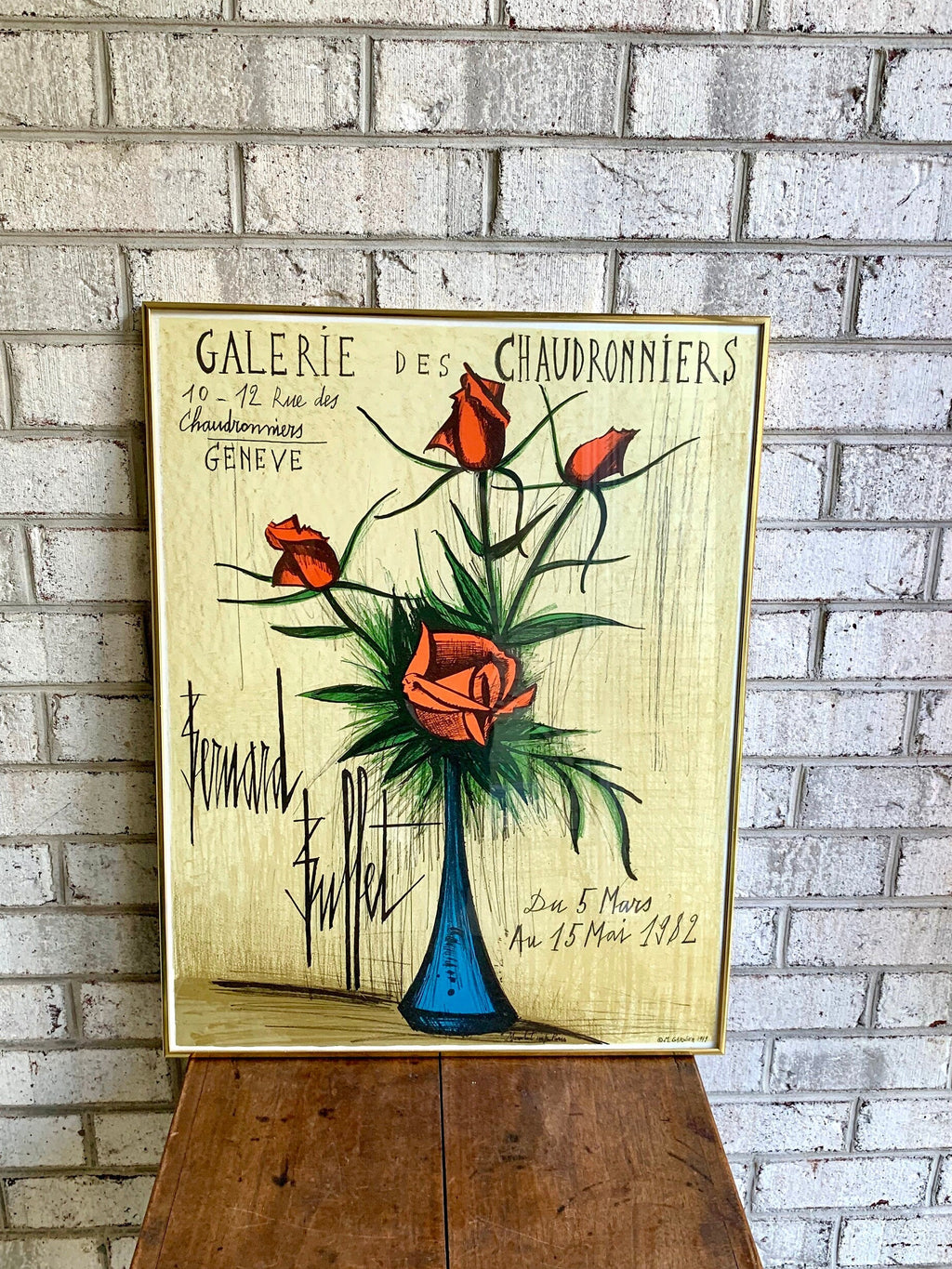 Bernard Buffet Lithograph Poster | Mid Century Modern Lithograph | M. Garnier Poster | Galerie Des Chaudronniers Poster | Gallery Poster