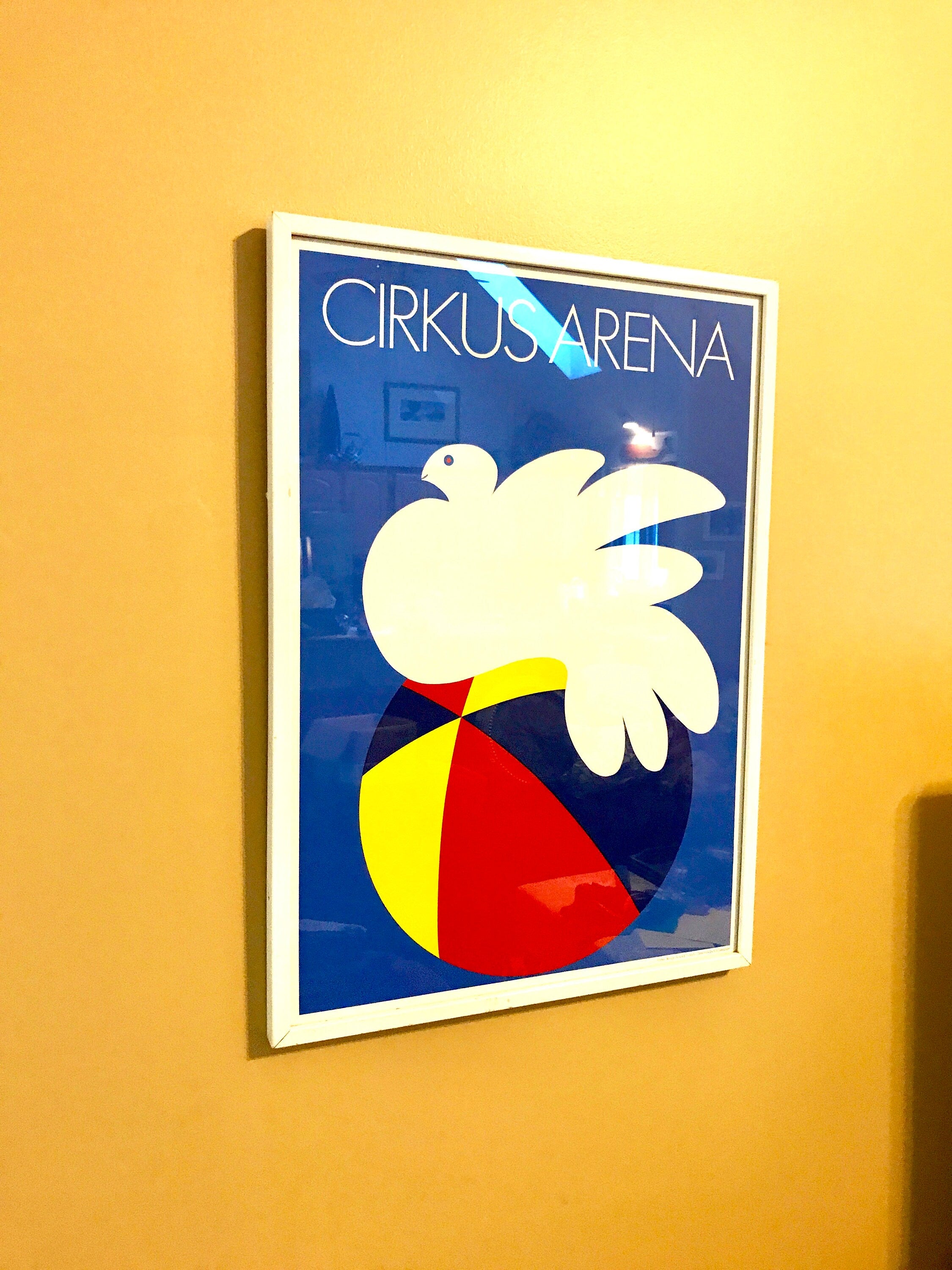 Cirkus Arena Per Arnoldi Lithograph | Cirkus Arena MCM Advertisement Art | Per Arnoldi Lithograph | Beach Ball and Dove | Kai Svendsen Print