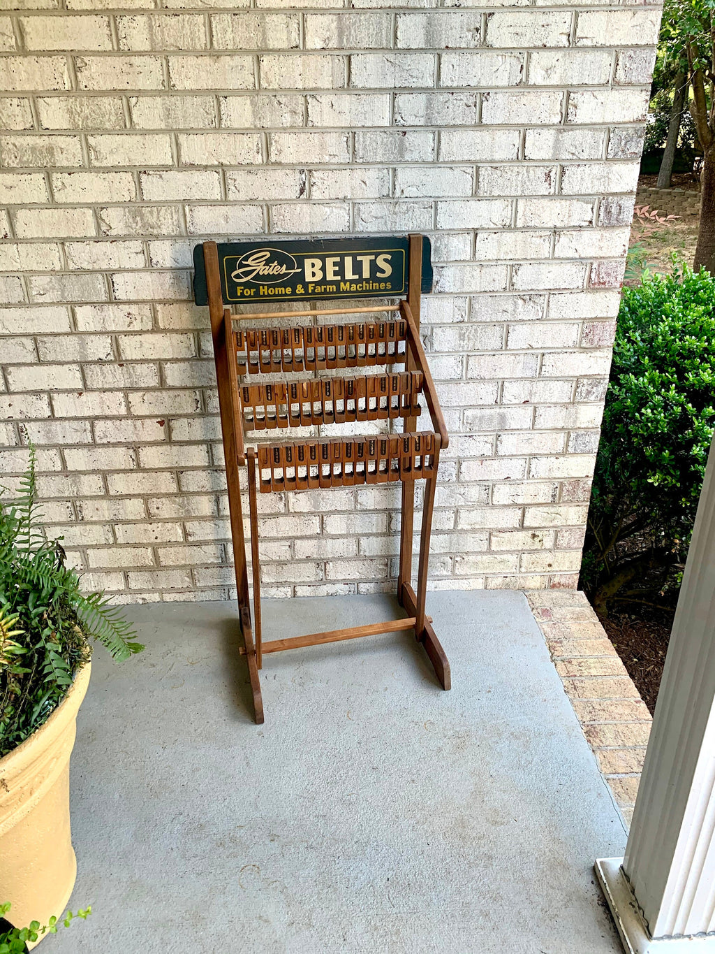A Vintage Gates Belt Display | Gates Belt Display Store Rack | Automotive Display | Agricultural Display | Automotive Wood Display Rack