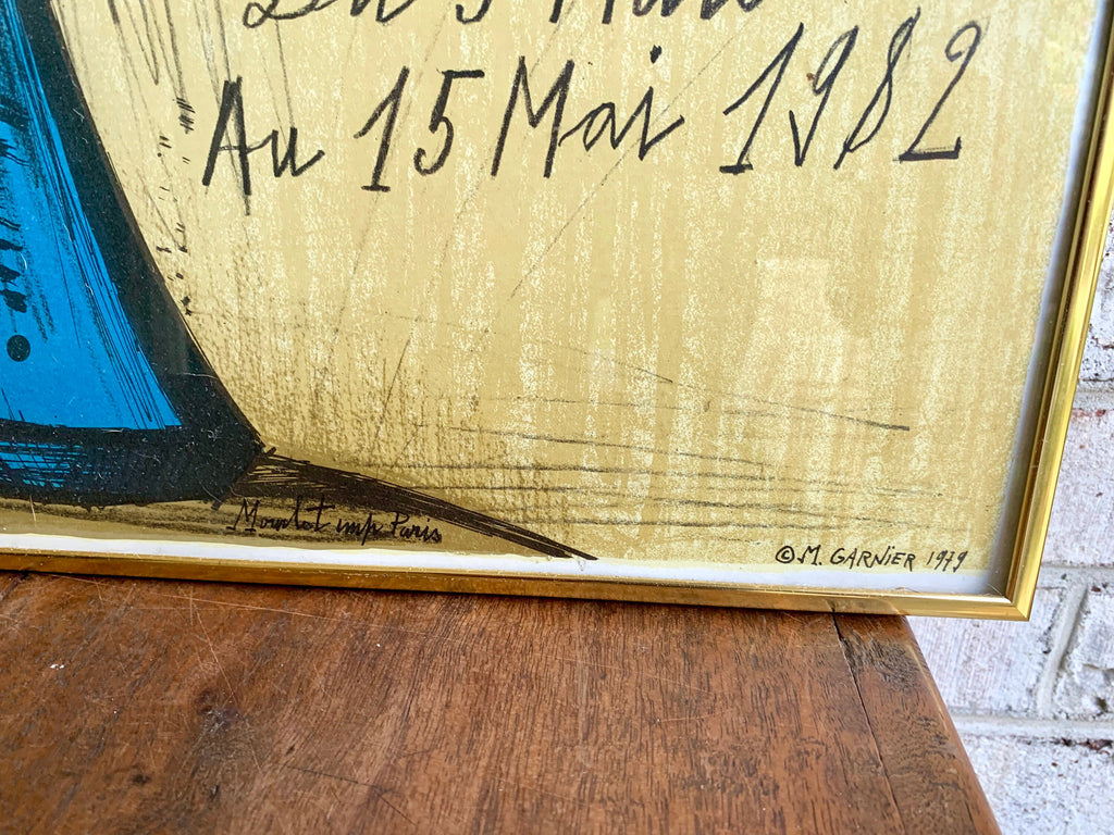 Bernard Buffet Lithograph Poster | Mid Century Modern Lithograph | M. Garnier Poster | Galerie Des Chaudronniers Poster | Gallery Poster