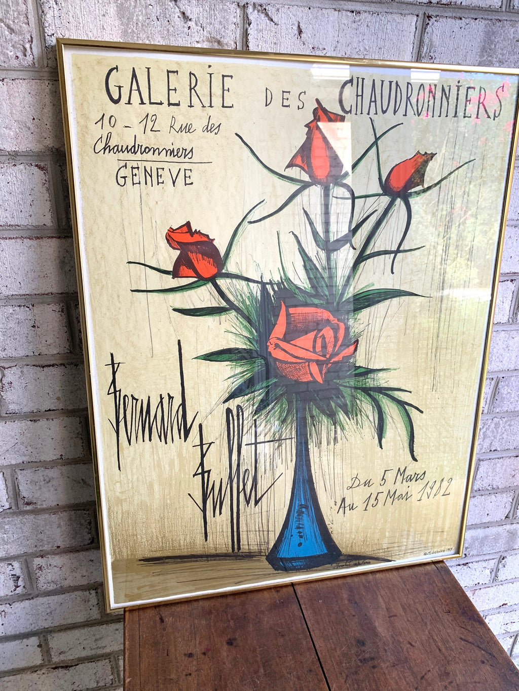 Bernard Buffet Lithograph Poster | Mid Century Modern Lithograph | M. Garnier Poster | Galerie Des Chaudronniers Poster | Gallery Poster