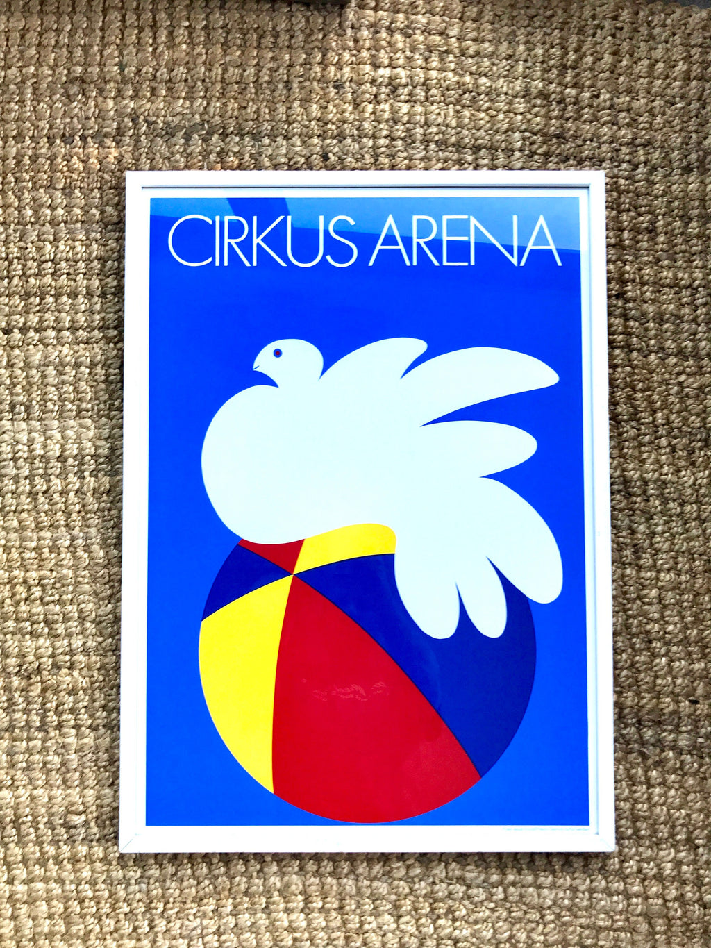 Cirkus Arena Per Arnoldi Lithograph | Cirkus Arena MCM Advertisement Art | Per Arnoldi Lithograph | Beach Ball and Dove | Kai Svendsen Print
