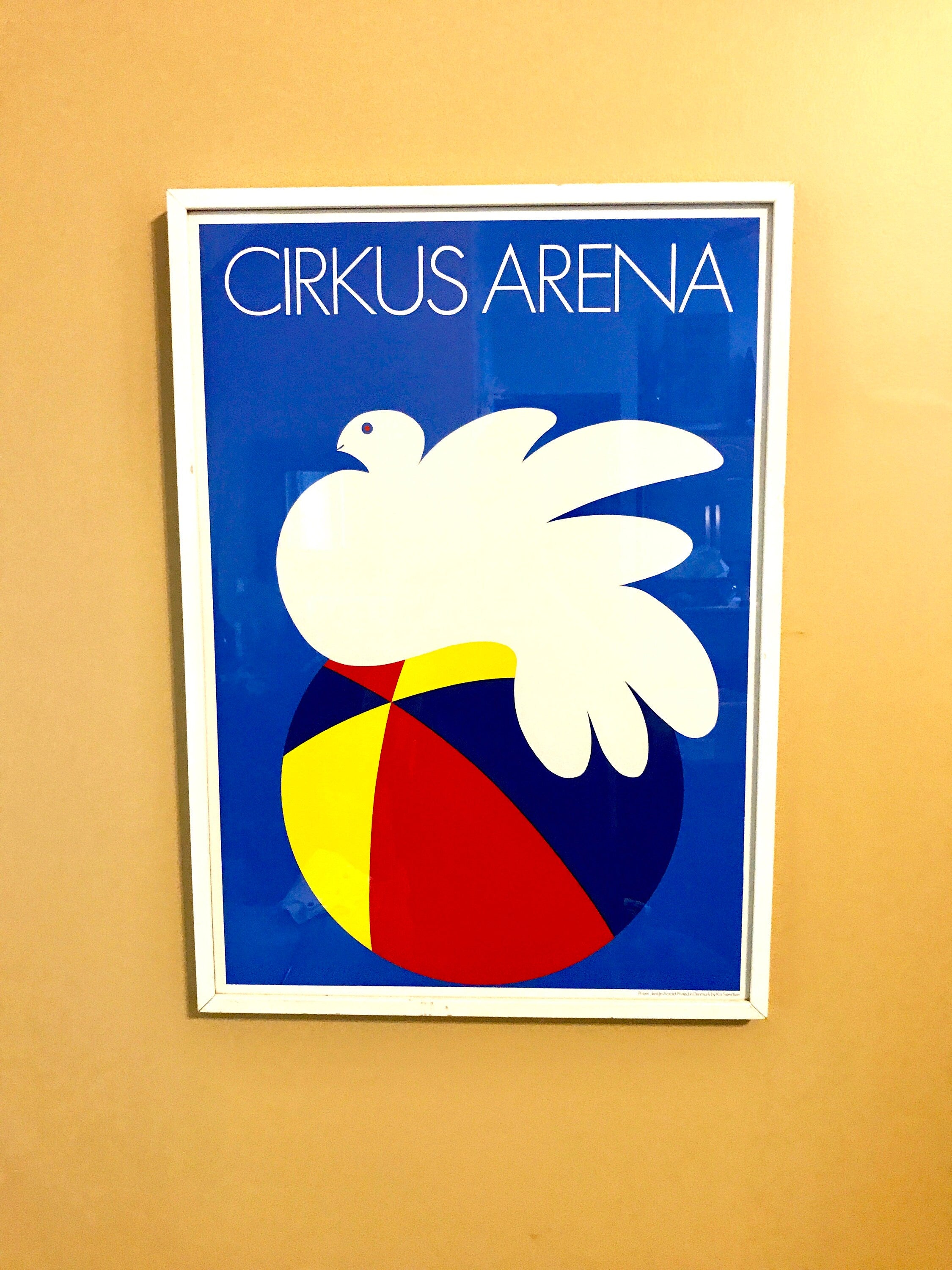 Cirkus Arena Per Arnoldi Lithograph | Cirkus Arena MCM Advertisement Art | Per Arnoldi Lithograph | Beach Ball and Dove | Kai Svendsen Print