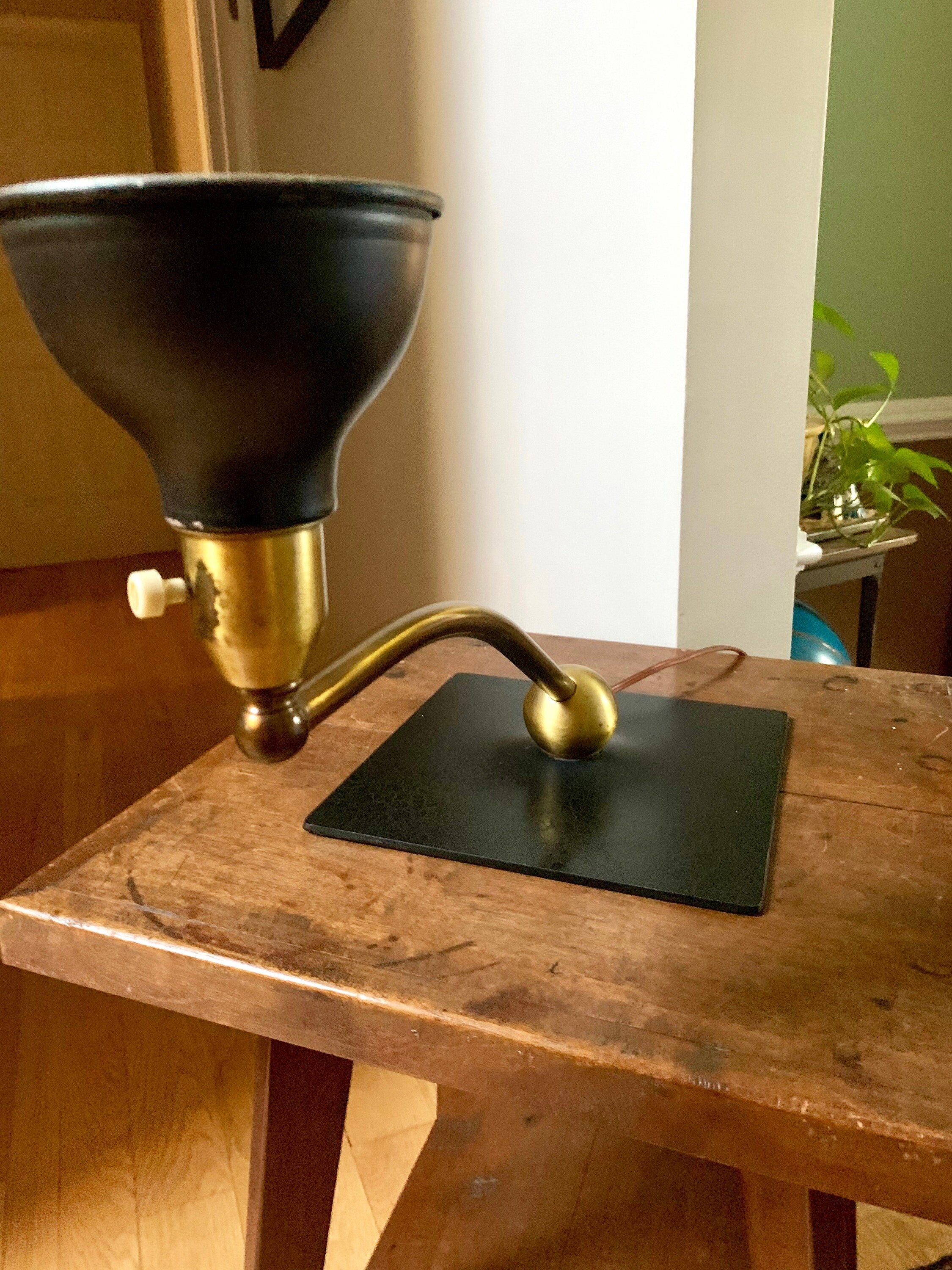 Mid Century M.G. Wheeler Sight Light | Brass Swing Arm Lamp | Unique Desk Lamp | Rotating Desk Lamp