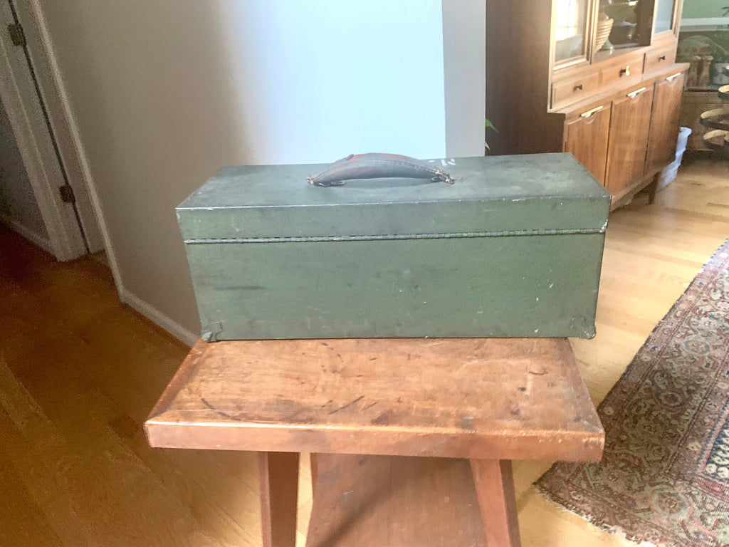 Military Kennedy Kits Tool Box | Vintage Green Military Toolbox | Rustic Storage Box | Distressed Metal Tool Box | Heavy Duty Utility Box | Toolbox