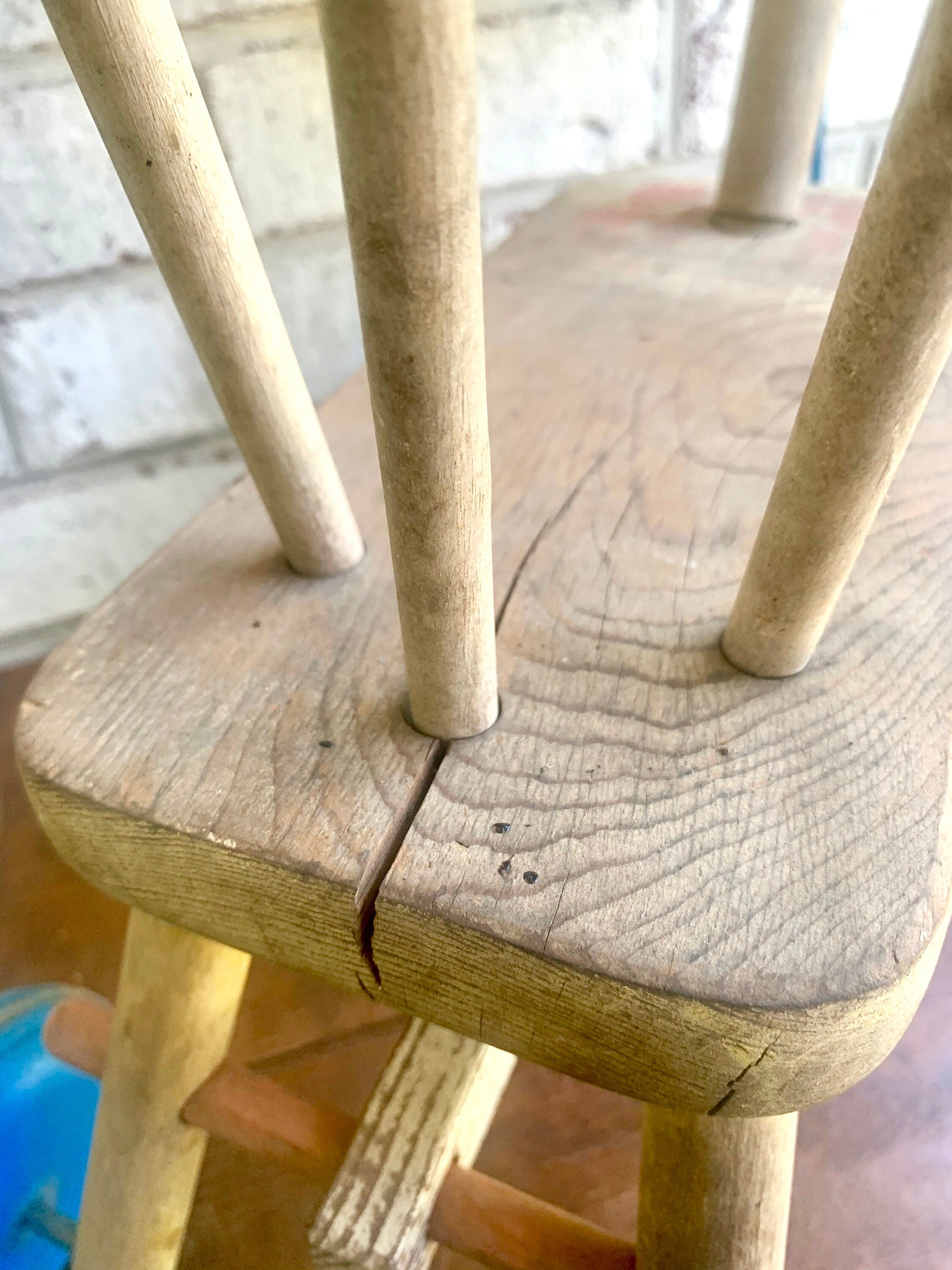 Vintage Wood Riding Giraffe | Rustic Wooden Giraffe Riding Toy | Distressed Playskool Wood Riding Toy | Giraffe Ride On Toy | Giraffe Pull Toy