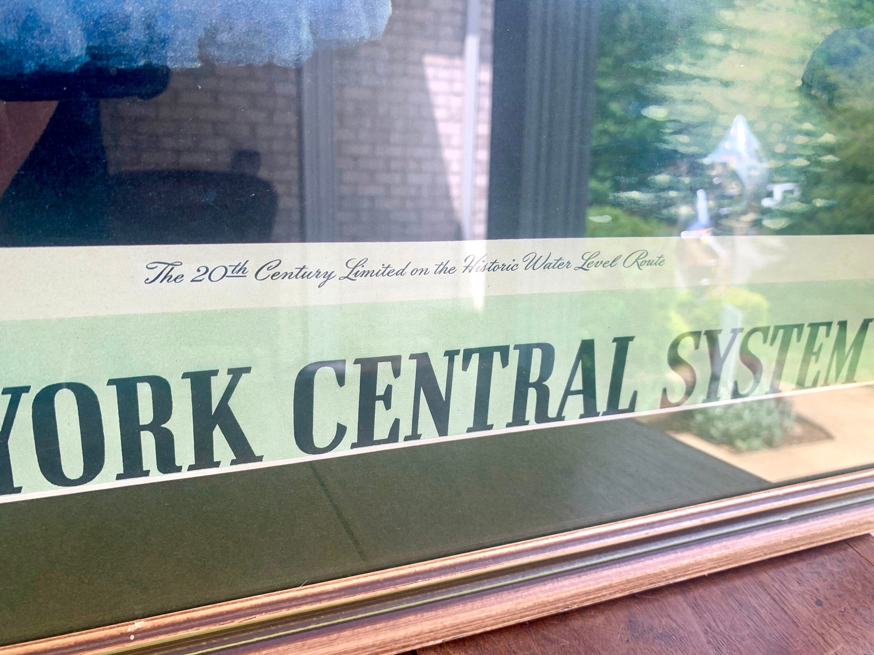 Leslie Ragan Winter Train Print | New York Central System Print | Winter Train Print | Vintage Framed and Matted Leslie Ragan Print | Christmas Decor