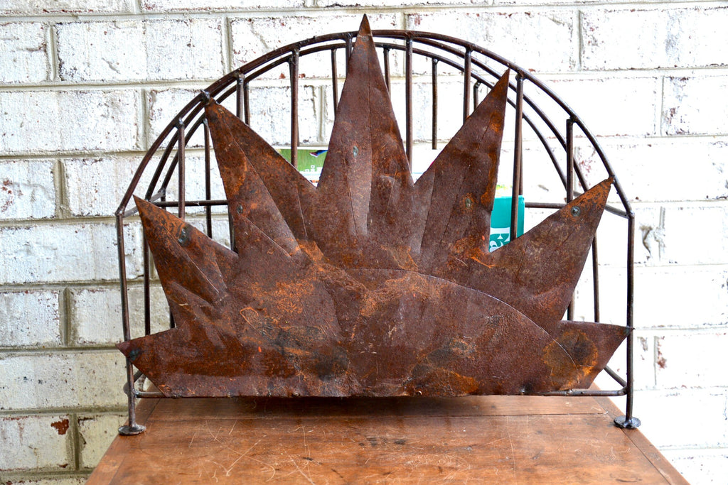 Rustic Magazine Rack | Distressed Vinyl Record Storage Rack | Haitian Magazine Storage Rack | Rustic Metal Storage Rack | Western Decor